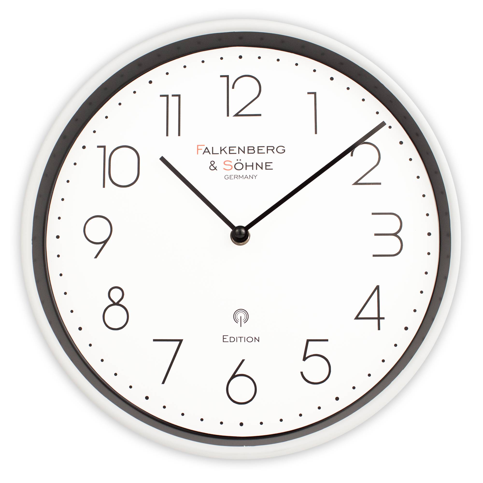 Design Funkwanduhr 30 cm lautlos Japanisches Quarzuhwerk Mineral Glas kein Ticken Funkuhr