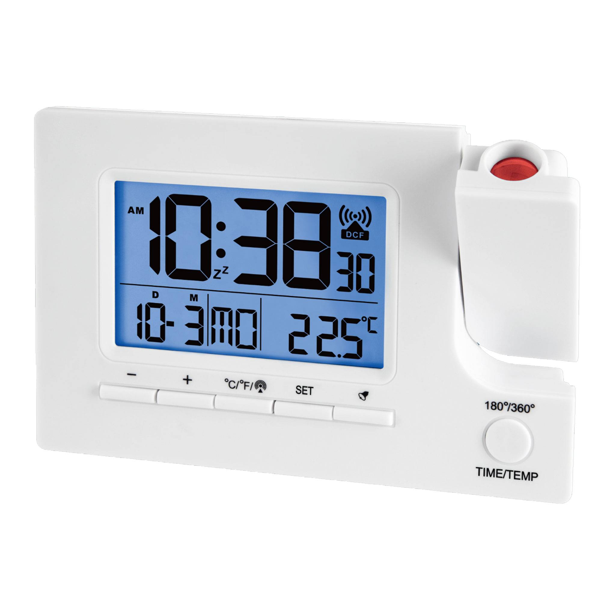 Funk-Projektionswecker Funkwecker USB 2 Alarme Temperaturanzeige Datum - 4-MV1022-3