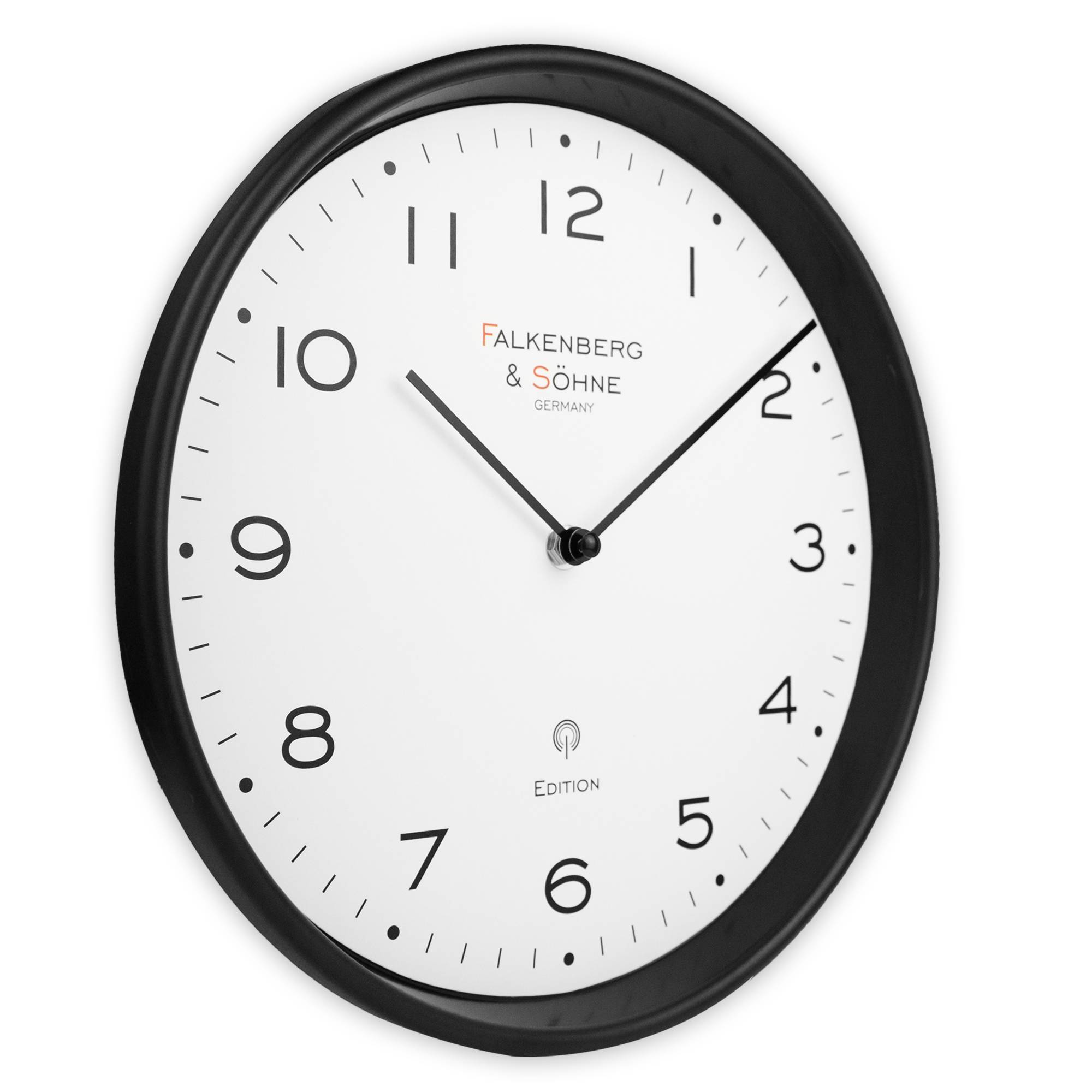 Design Funkwanduhr 30 cm lautlos Japanisches Quarzuhwerk Mineral Glas kein Ticken Funkuhr