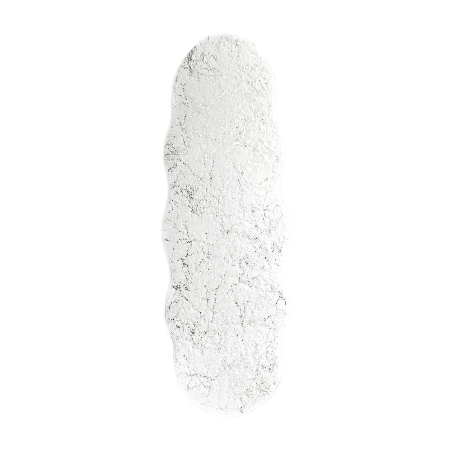 Trendmax Badematte mit Marmormotiv Rutschfest Waschbar mit wellige Umrandung Weiß/Silber
