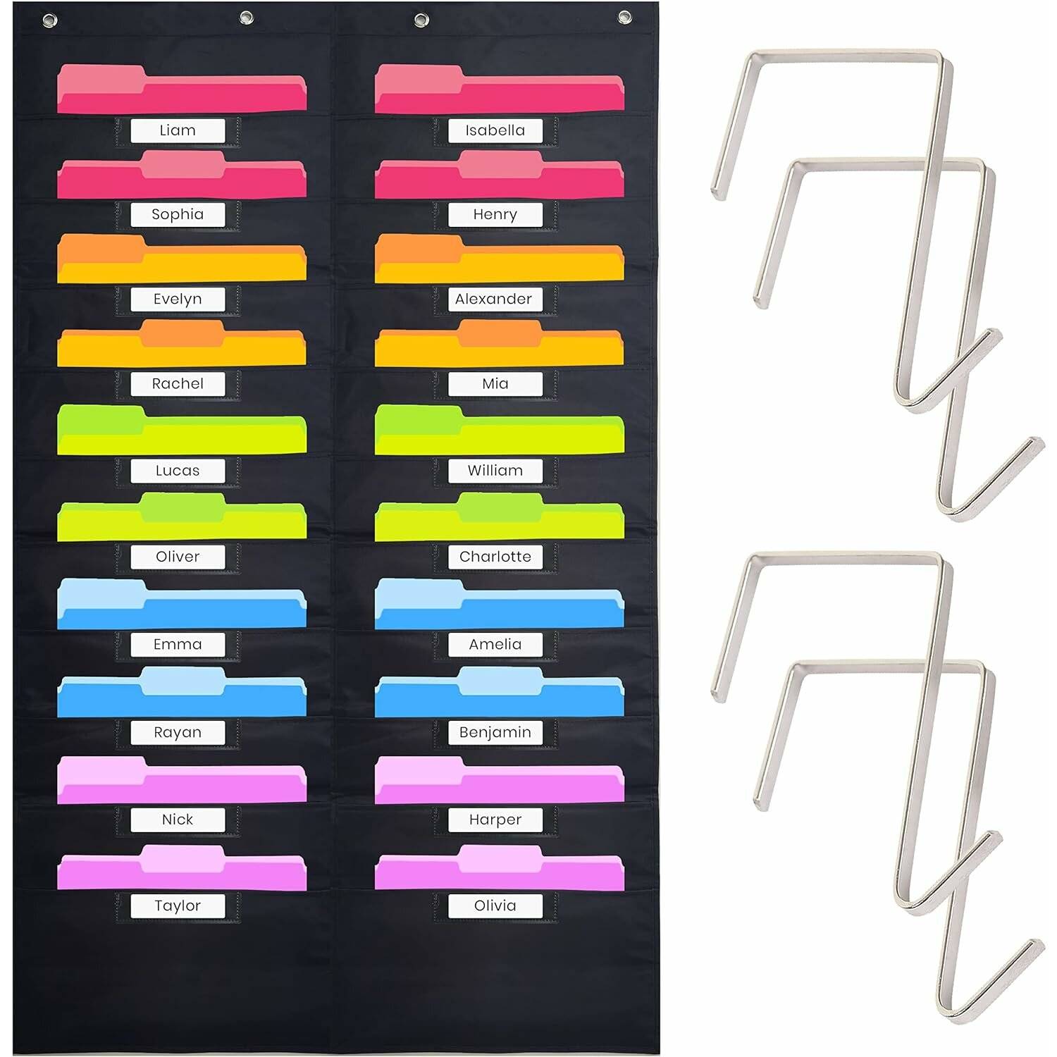 Heavy Duty Storage Pocket Chart für Klassenzimmer mit 20 Nametag Taschen, Hanging Wall File Organizer
