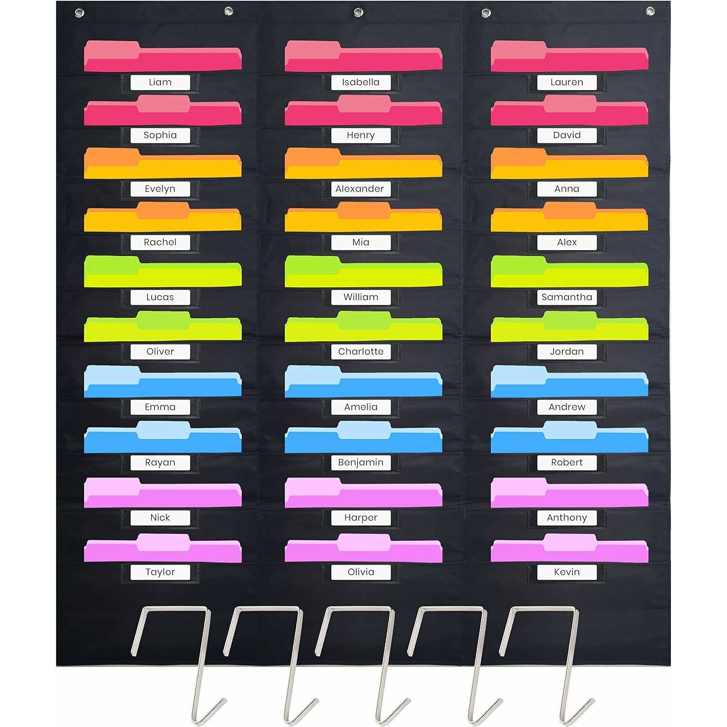 Heavy Duty Storage Pocket Chart für Klassenzimmer mit 30 Nametag Taschen, Hanging Wall File Organizer