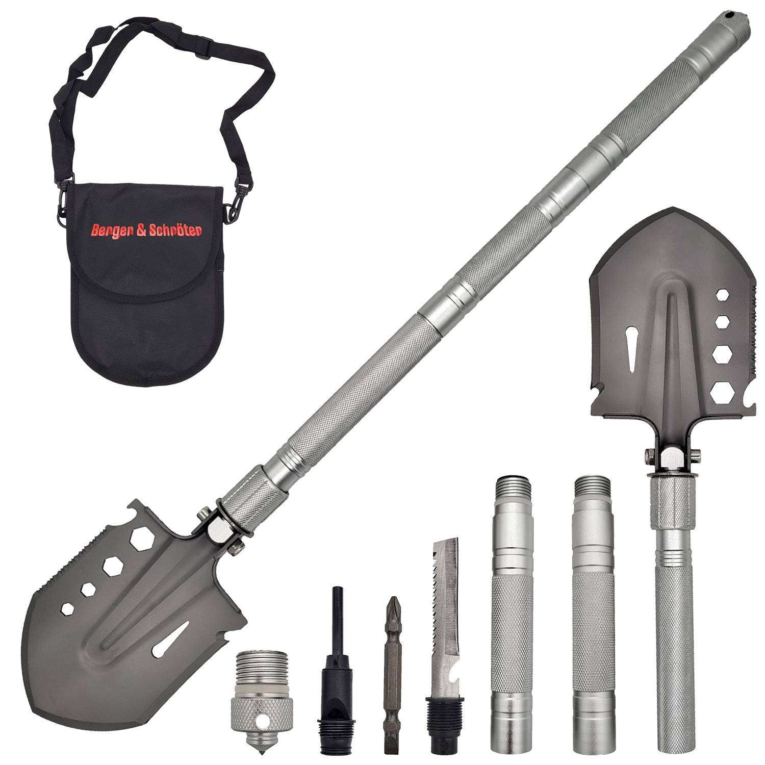 Berger & Schröter Klappspaten, Outdoor Schaufel, Multifunktionsspaten lang