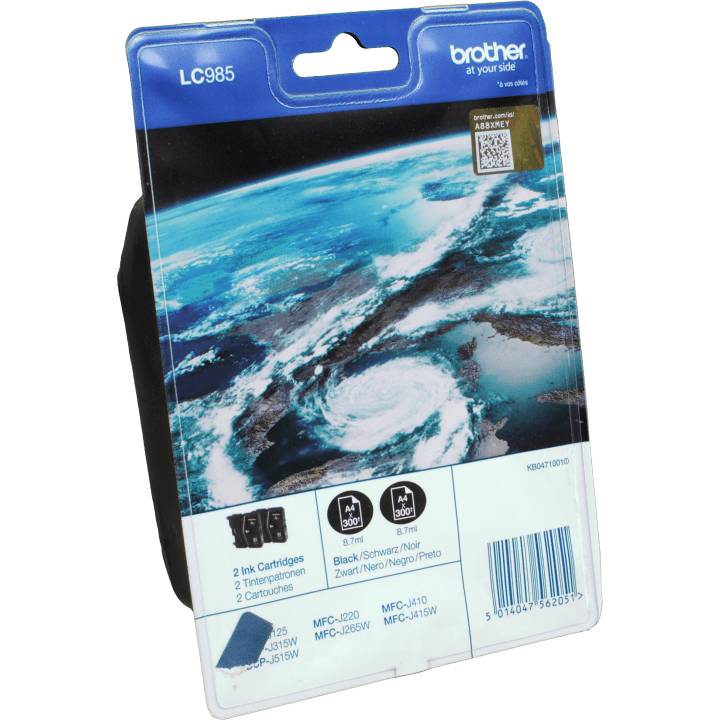 2 Brother Tinten LC-985BKBP2DR Doppelpack schwarz