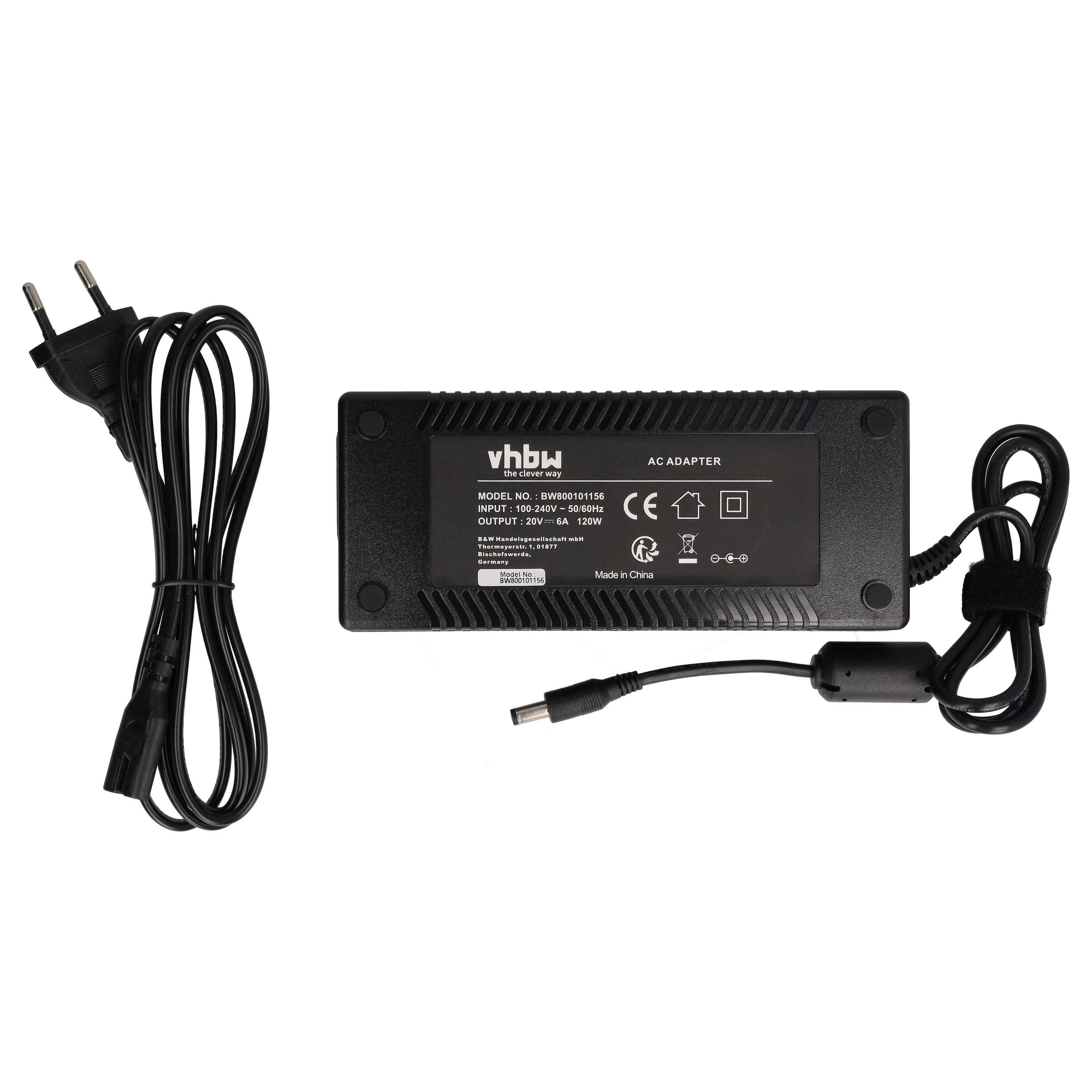 vhbw Netzteil kompatibel mit Advent 7208, 8117, 8112, 8215P, 8315, 8212, 9117, 9112, 9115 Notebook - 200 cm, 120 W