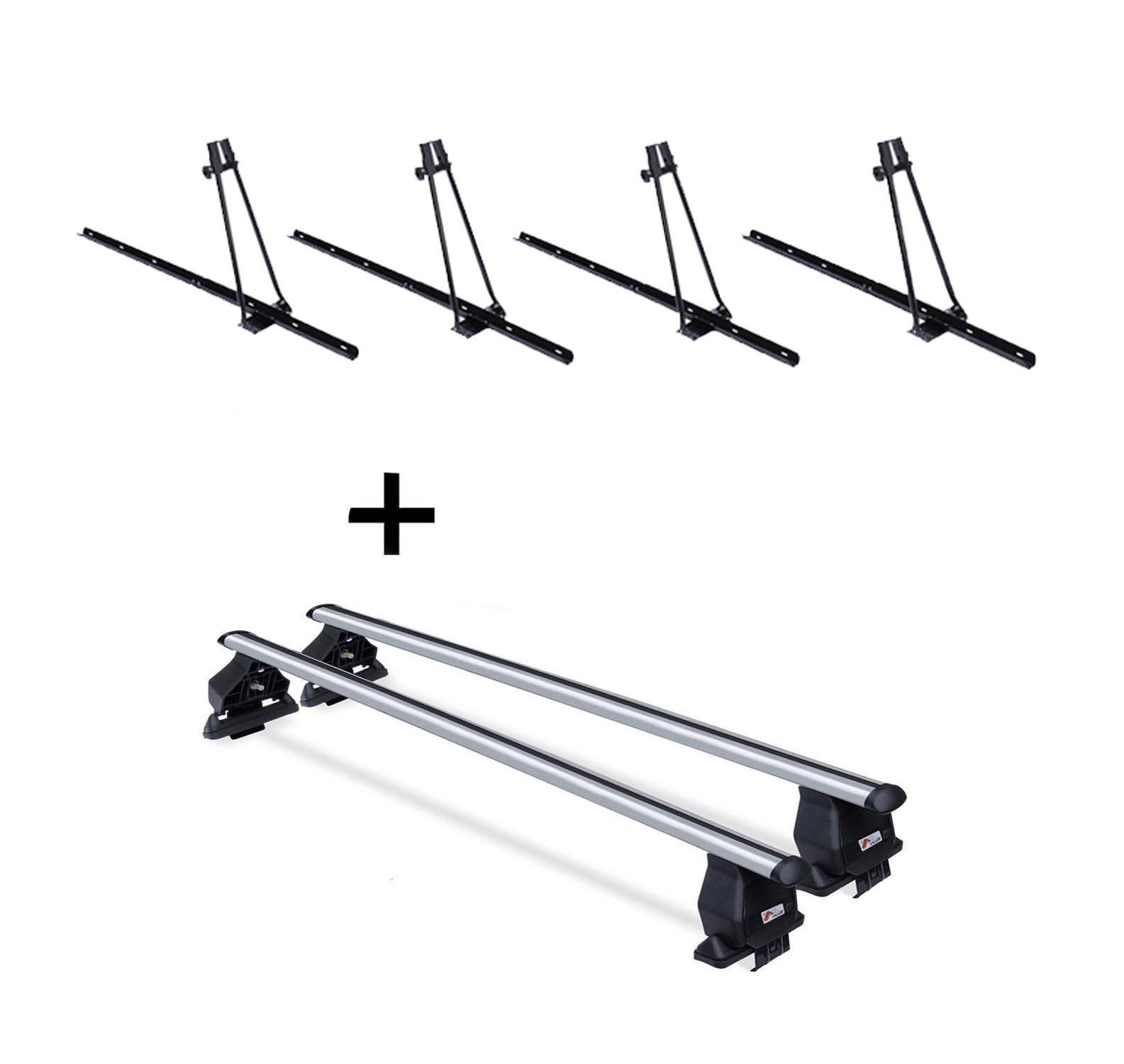 4x Fahrradträger ORION + Dachträger Menabo Tema kompatibel mit für Nissan Navara D23 (5 Türer) ab 2014