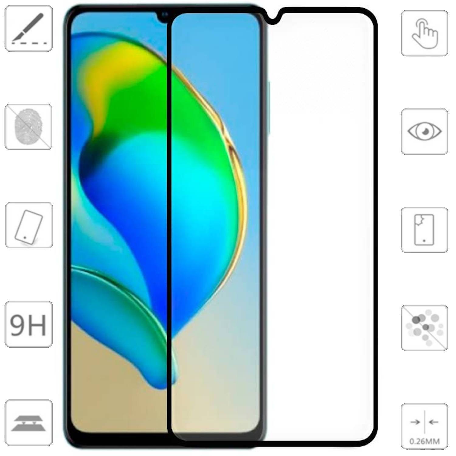 Für ZTE Blade A54 1x 3D Premium 0,3 mm Schutz H9 Hart Glas Schwarz