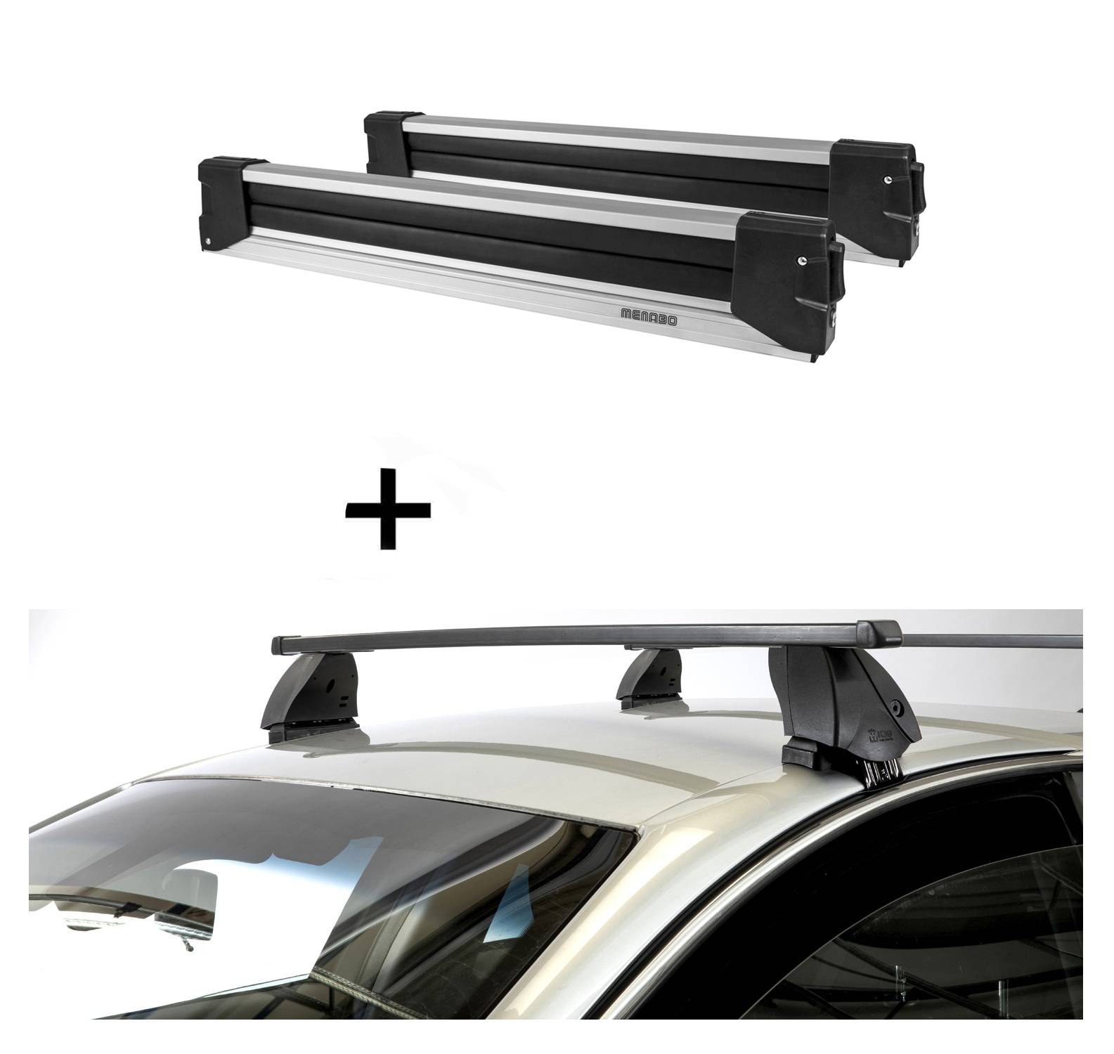 Skiträger YELO 6 Paar Ski + Dachträger K1 MEDIUM kompatibel mit für Opel Corsa F (5 Türer) ab 2019