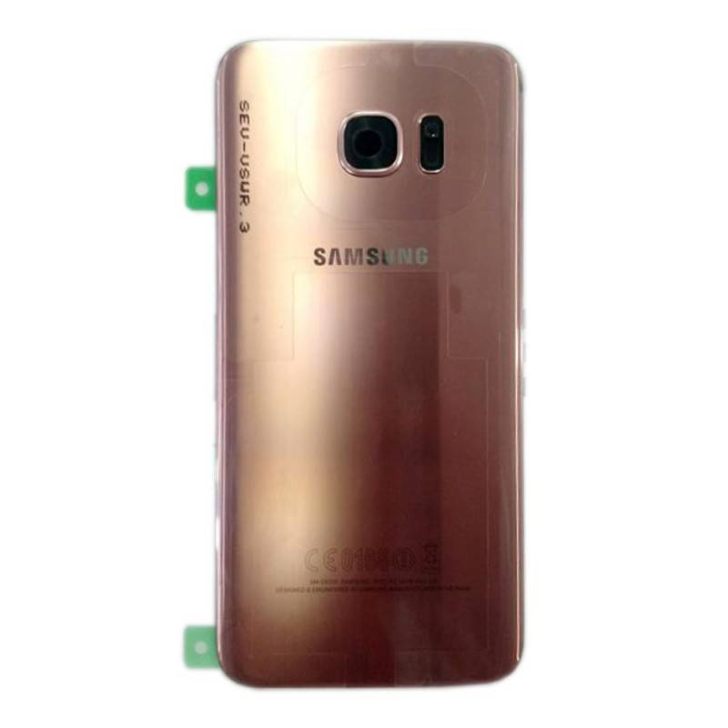 Samsung GH82-11346E Akkudeckel Deckel für Galaxy S7 Edge G935 G935F + Klebepad Pink