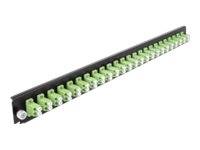 DeLOCK - Rack-Montageblech für Glasfaser-Spleißbox - Vorderseite - LC MM X 24 - hellgrün - 1U - 48.3 cm (19")