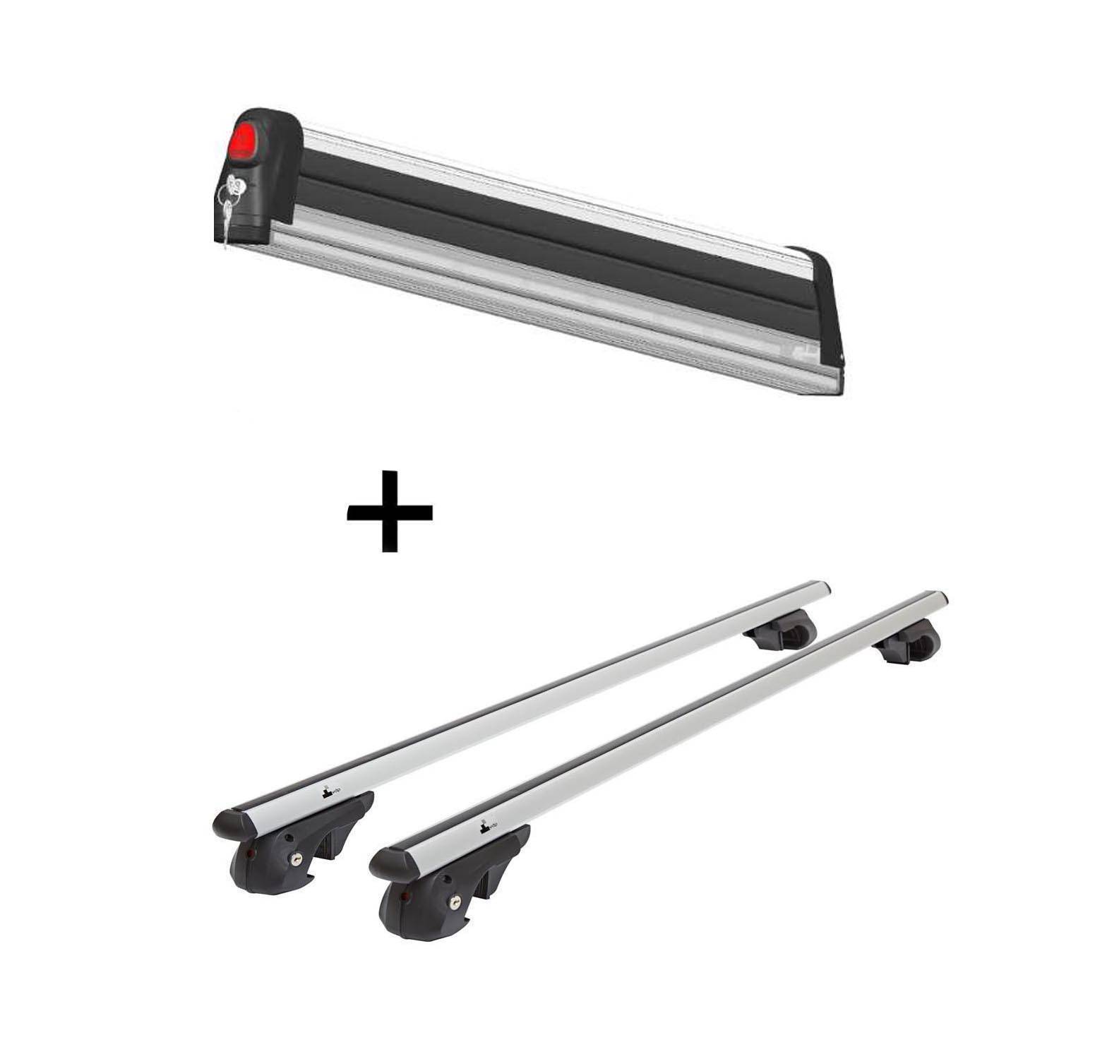 Skiträger VDP Everest 3 + Relingträger VDP004 XL kompatibel mit für VW Tiguan Allspace ab 16