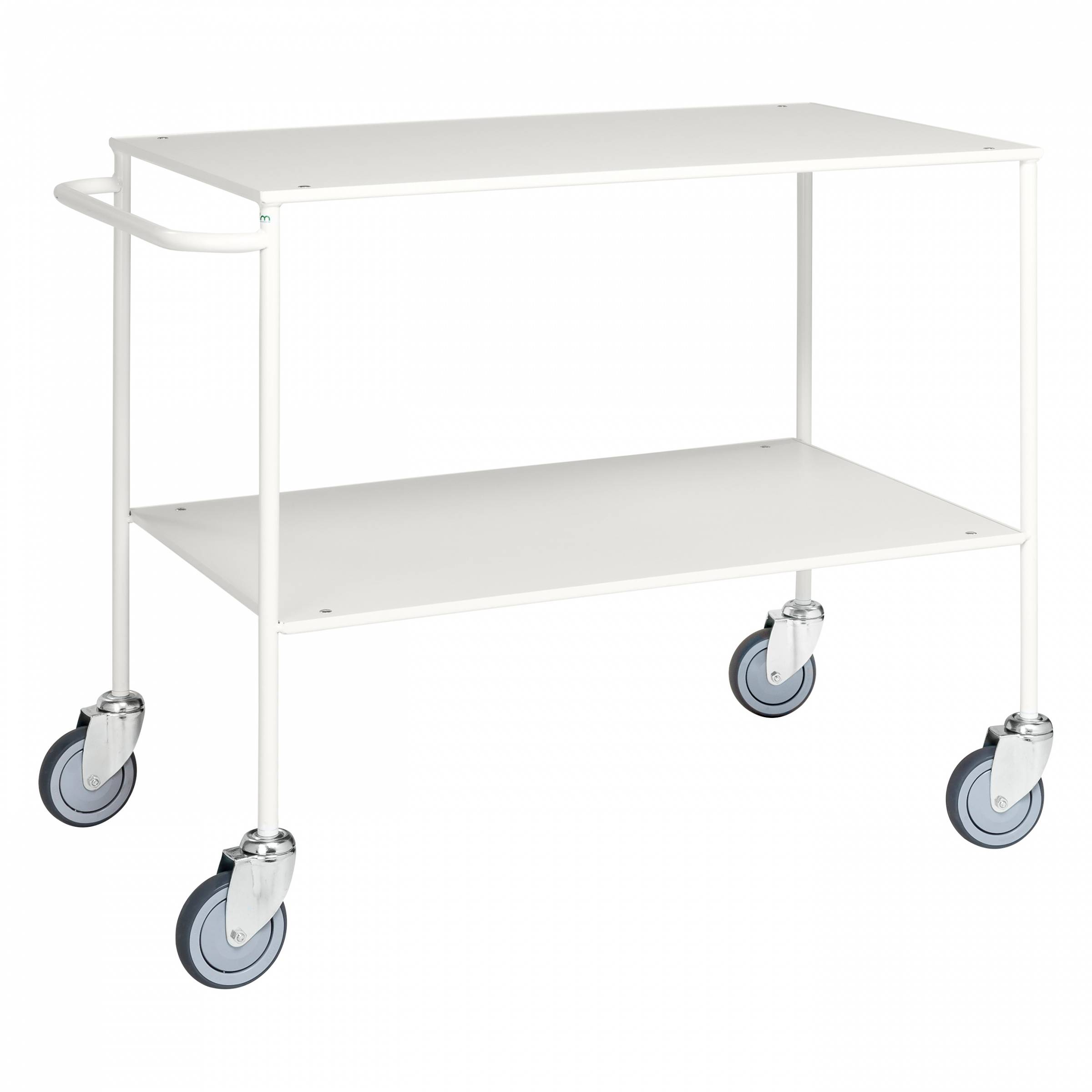 Kongamek Tischwagen voll verschweisst mit pulverbeschichtetem Rahmen 1000x580x850mm in weiss ohne Bremse