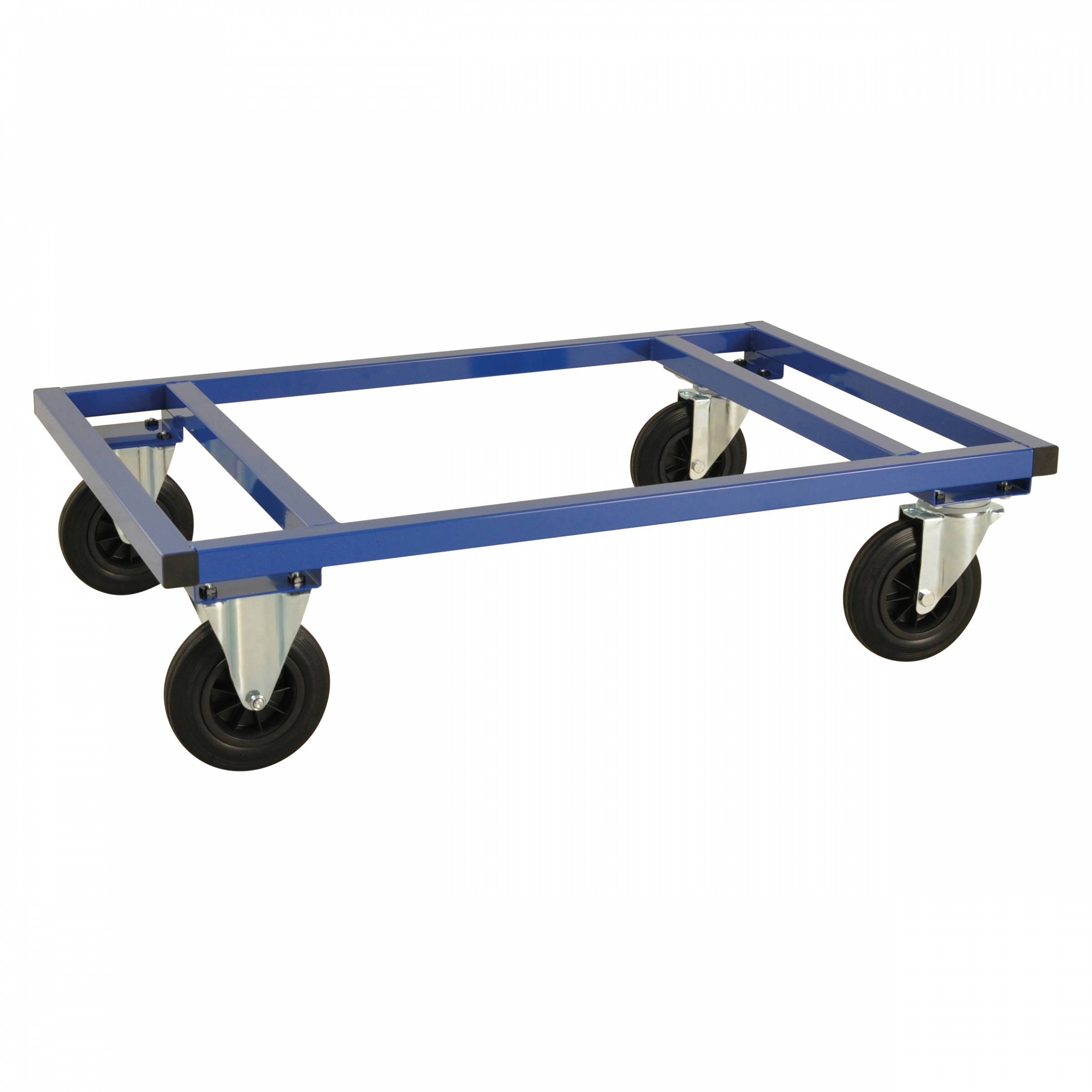 Kongamek Palettenwagen in blau 305mm hoch ohne Bremse für Paletten 1200x1000mm