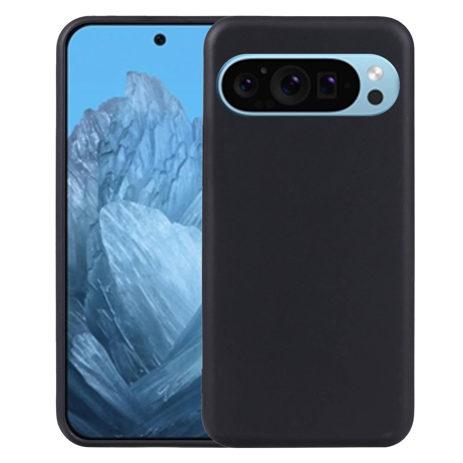 Für Google Pixel 9 / 9 Pro Silikon TPU Schutz Handy Hülle Case Schwarz