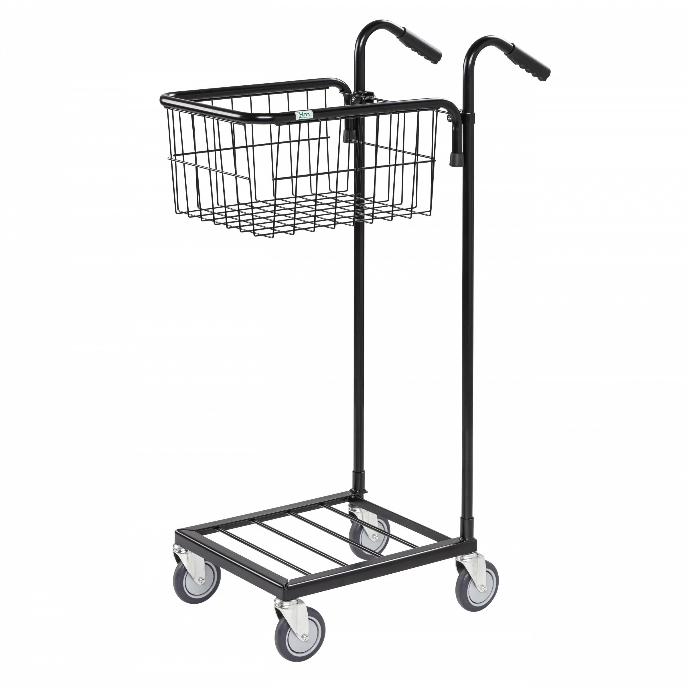 Kongamek Mini- Servierwagen in schwarz mit Korb 415x355x220mm und Bremse