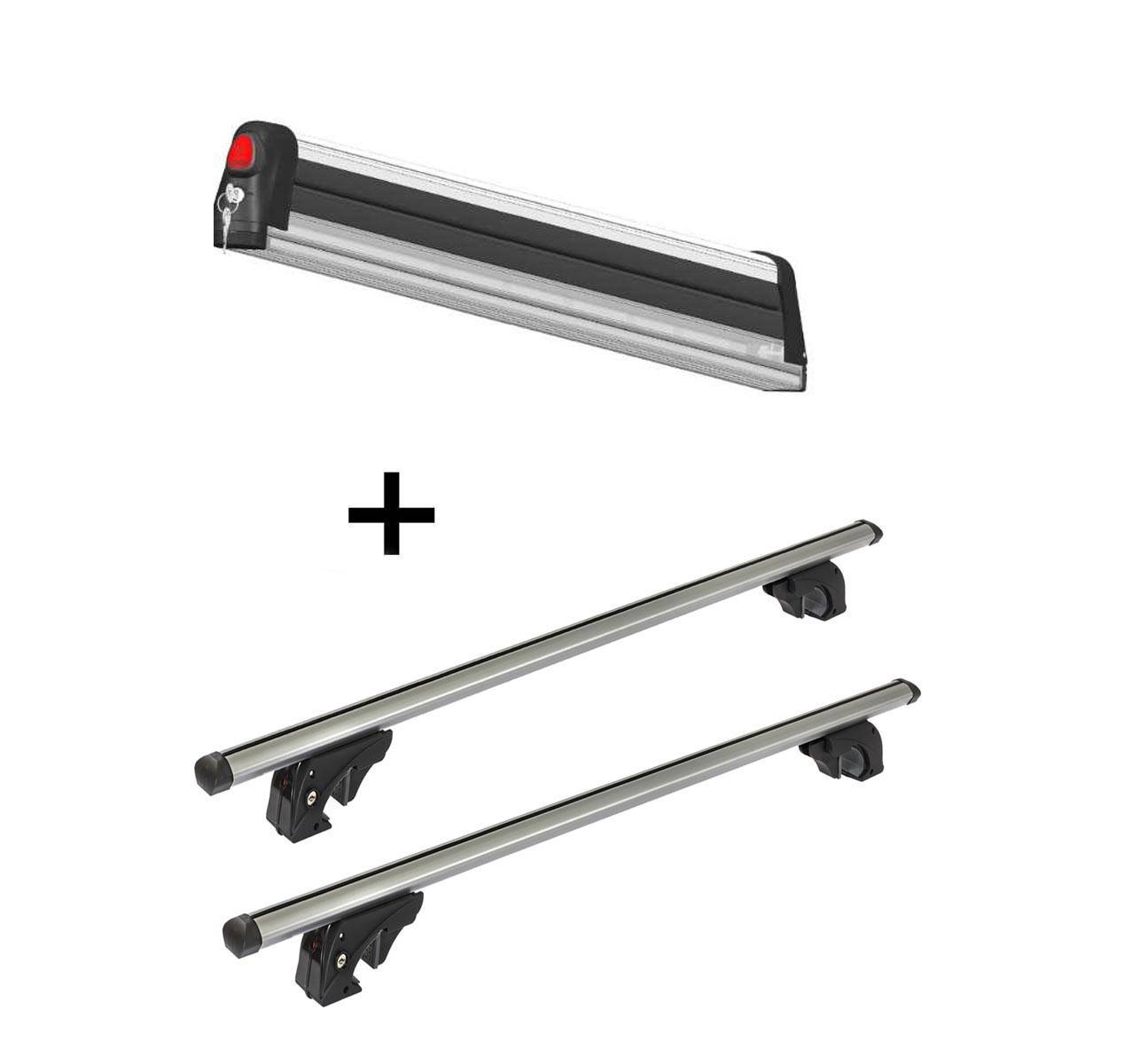 Skiträger VDP Everest 3 + Dachträger/Relingträger VDPLION1 kompatibel mit für VW Golf IV (1J) Variant (5 Türer) 99-07