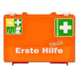Erste-Hilfe-Koffer - 310 x 210 x 130 mm - orange - "DIREKT" Schlosserei - gefüllt - DIN 13157