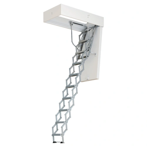 Dolle Bodentreppe clickFIX® vario 110x60cm Aluminium-Scherentreppe 266–295cm Raumhöhe mit U-Wert 0,49 Dolle Bodentreppe clickFIX® vario 110x60cm Aluminium-Scherentreppe 266–295cm Raumhöhe mit U-Wert 0,49