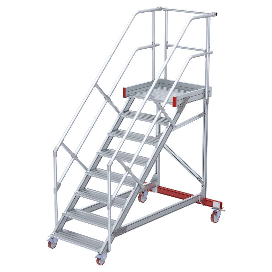 Euroline 513 Wartungsbühne 45° 800mm Stufenbreite 8 Stufen Alu gerieft