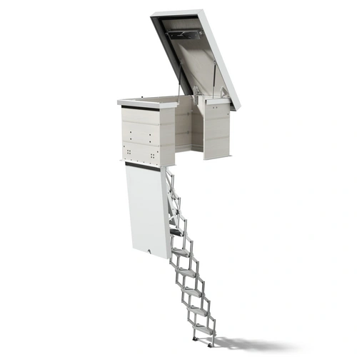 Dolle Flachdachausstieg clickFIX® vario Aluminium-Scherentreppe 140 x 70 cm 2 Zwischenrahmen 347 – 386 cm Raumhöhe Dolle Flachdachausstieg clickFIX® vario Aluminium-Scherentreppe 140 x 70 cm 2 Zwischenrahmen 347 – 386 cm Raumhöhe