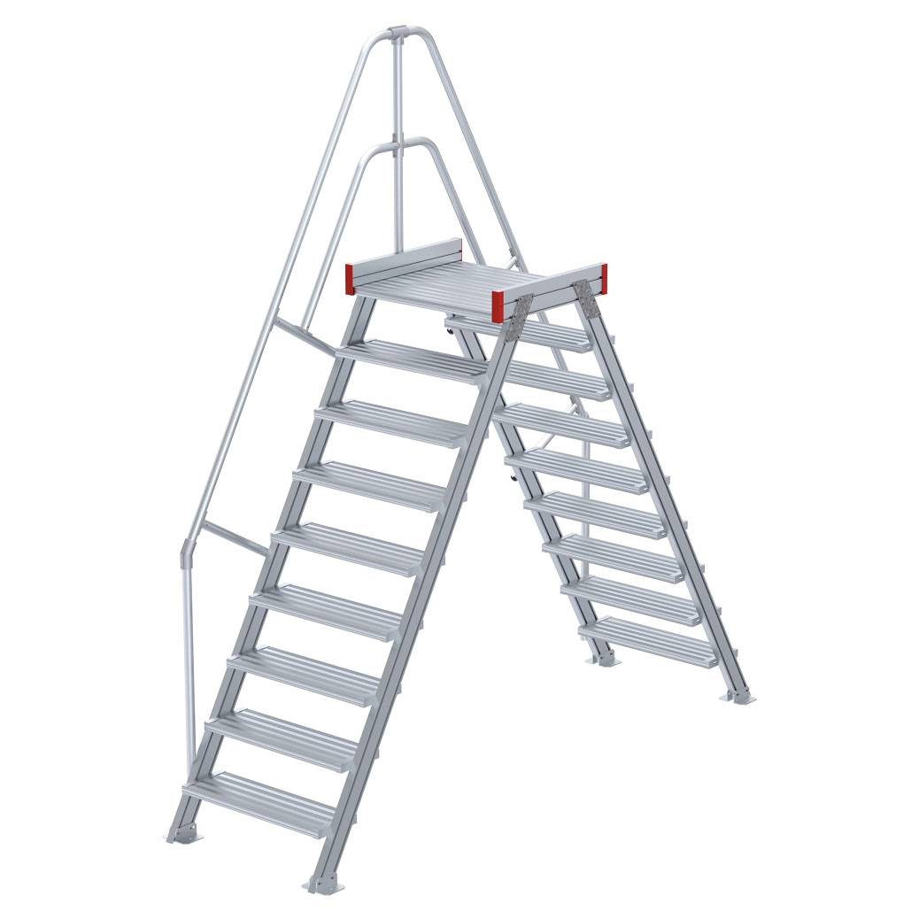 Euroline 512 Übergang 60° 1000mm Stufenbreite 2x9 Stufen Alu gerieft