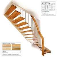 Dolle Geschosstreppe Bilbao 1/2-gewendelt 270-300cm GH Holz rund 30mm Eiche versiegelt Dolle Geschosstreppe Bilbao 1/2-gewendelt 270-300cm GH Holz rund 30mm Eiche versiegelt