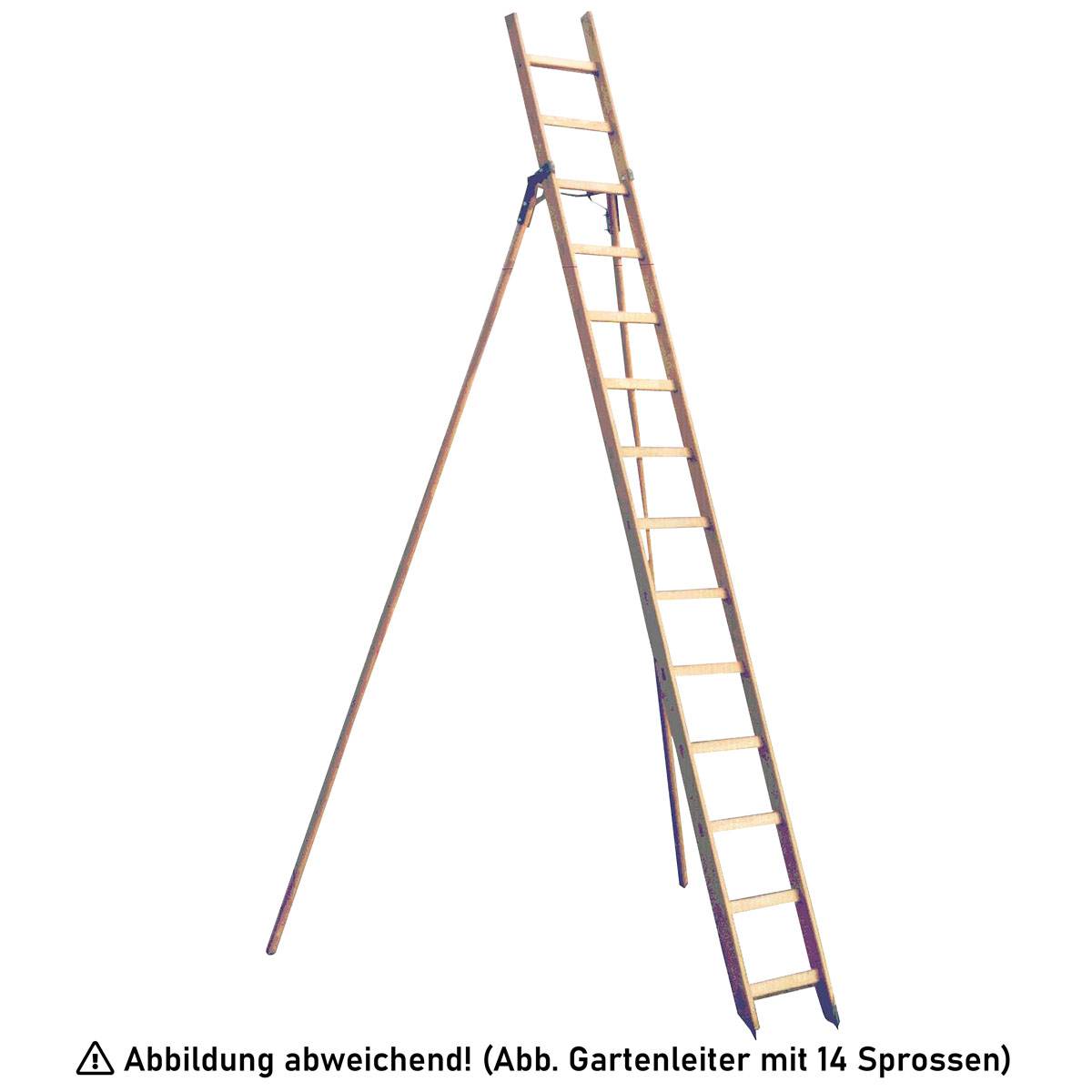Holz Gartenleiter mit Erdspitzen und 15 Stufen