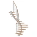 Dolle Mittelholmtreppe Hamburg 1/2 gewendelt Eiche weiß, geölt 85 cm breit für GH 240 – 279 cm UK Metall Weiß mit Geländer Dolle Mittelholmtreppe Hamburg 1/2 gewendelt Eiche weiß, geölt 85 cm breit für GH 240 – 279 cm UK Metall Weiß mit Geländer