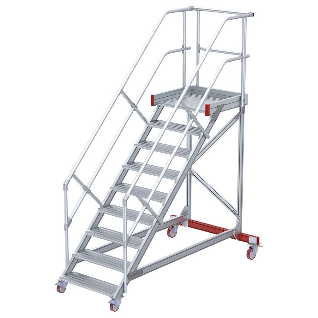 Euroline 513 Wartungsbühne 45° 600mm Stufenbreite 9 Stufen Alu gerieft