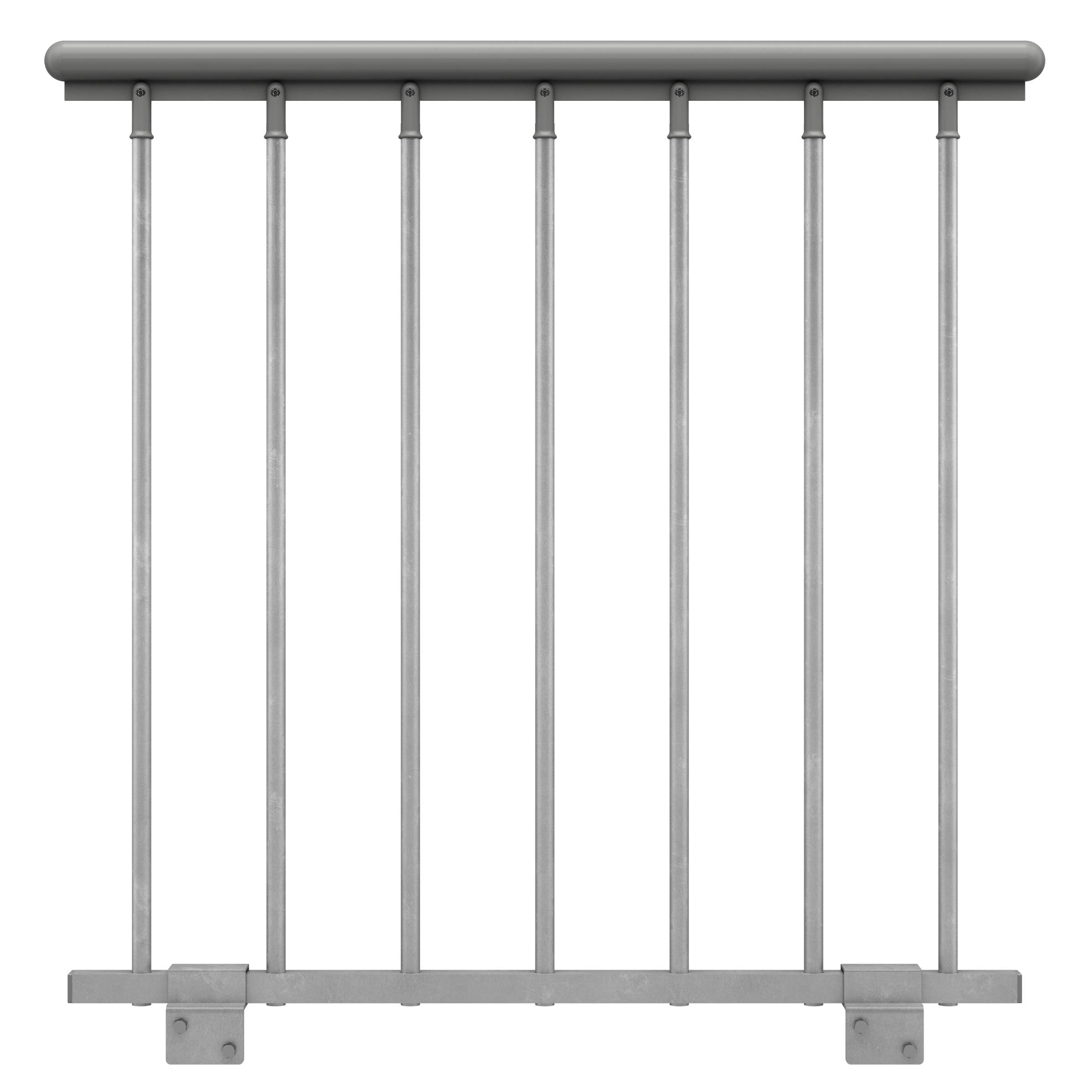 Dolle Brüstungsgeländer Startpaket 1m lang aus Stahl mit Handlauf für Außentreppe Gardenspin