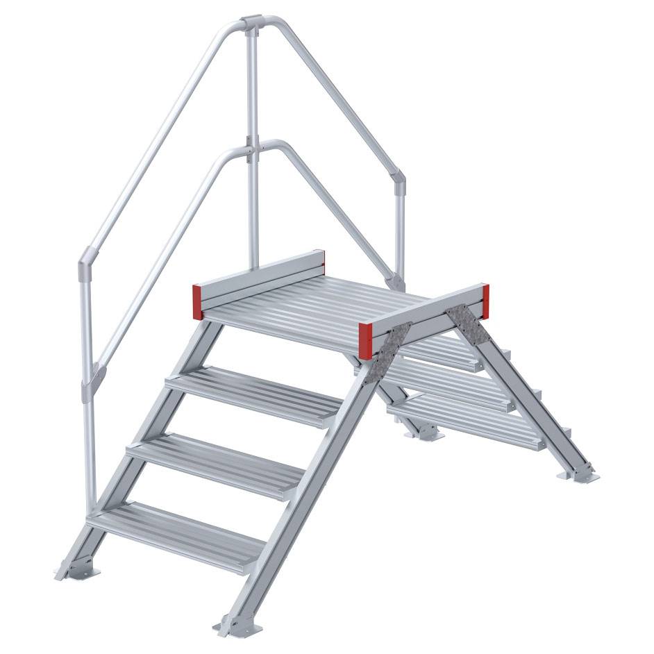 Euroline 512 Übergang 45° 800mm Stufenbreite 2x4 Stufen Alu gerieft