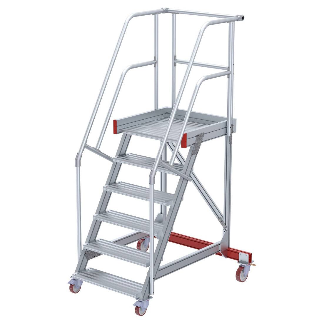 Euroline 513 Wartungsbühne 60° 800mm Stufenbreite 6 Stufen Alu gerieft