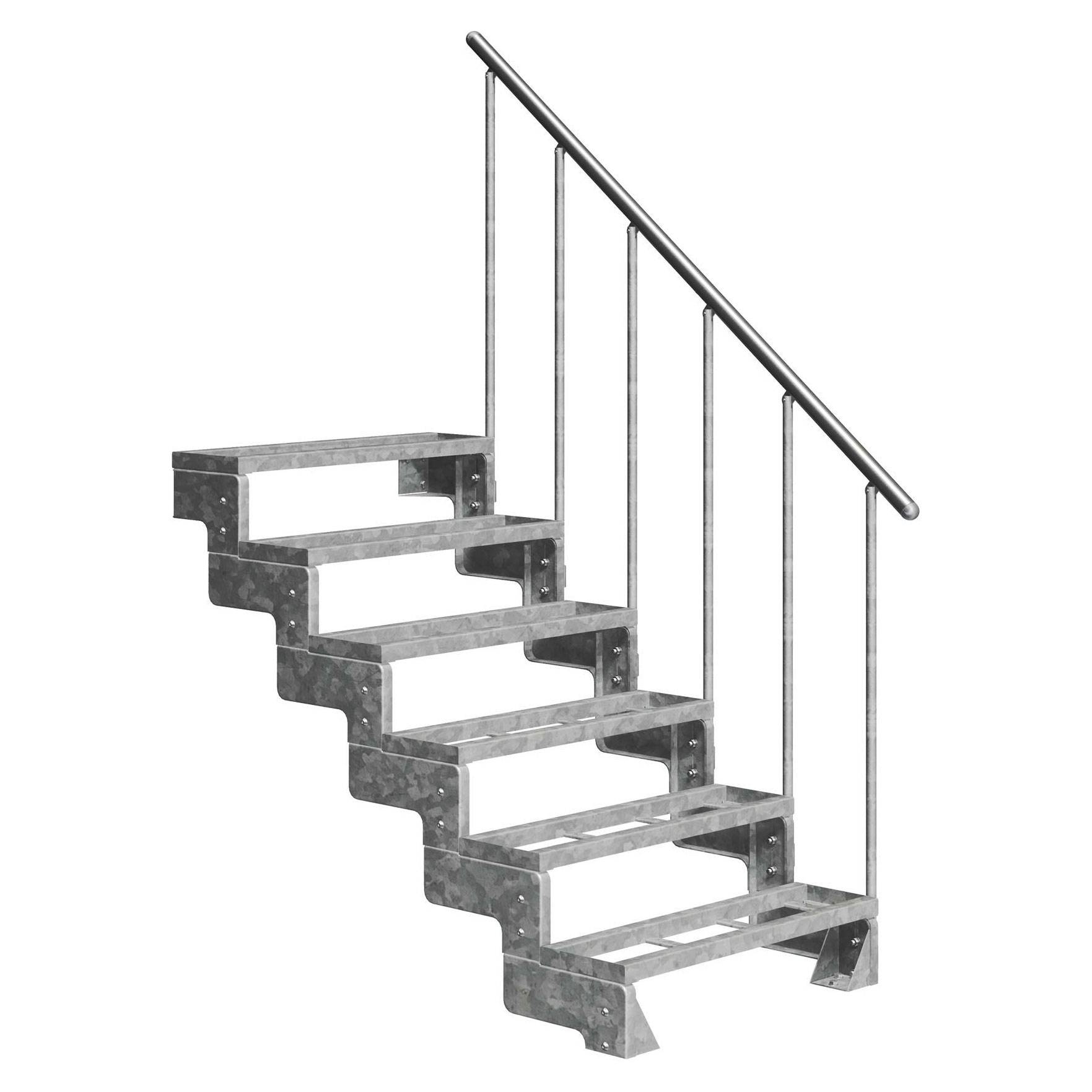 Dolle Außentreppe Gardentop 108-132cm Geschosshöhe mit Einlegerahmen 80cm breit mit Geländer