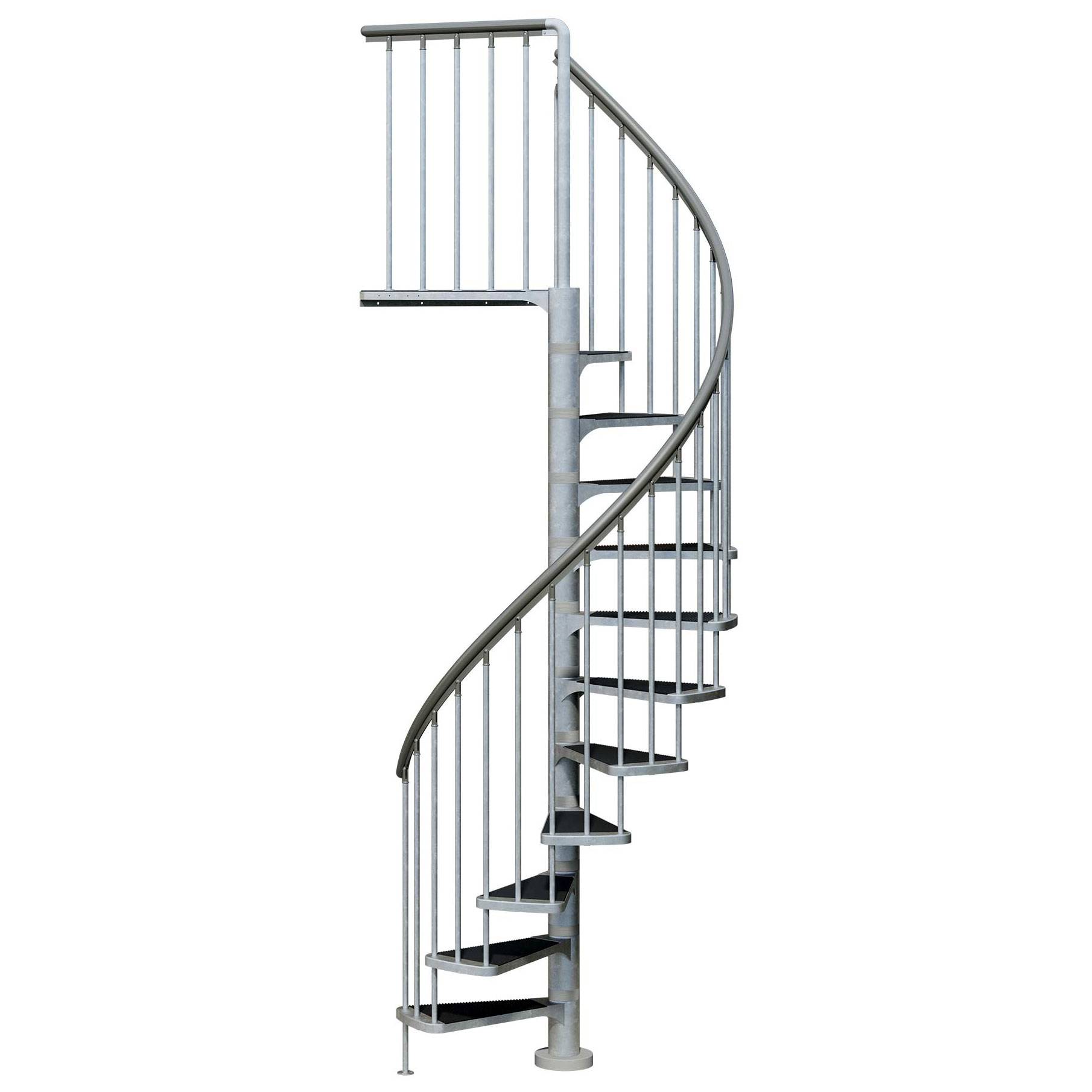 Dolle Aussentreppe Gardenspin 246-282cm Geschosshöhe 11 Stufen Trimax® Aussen-Ø125cm