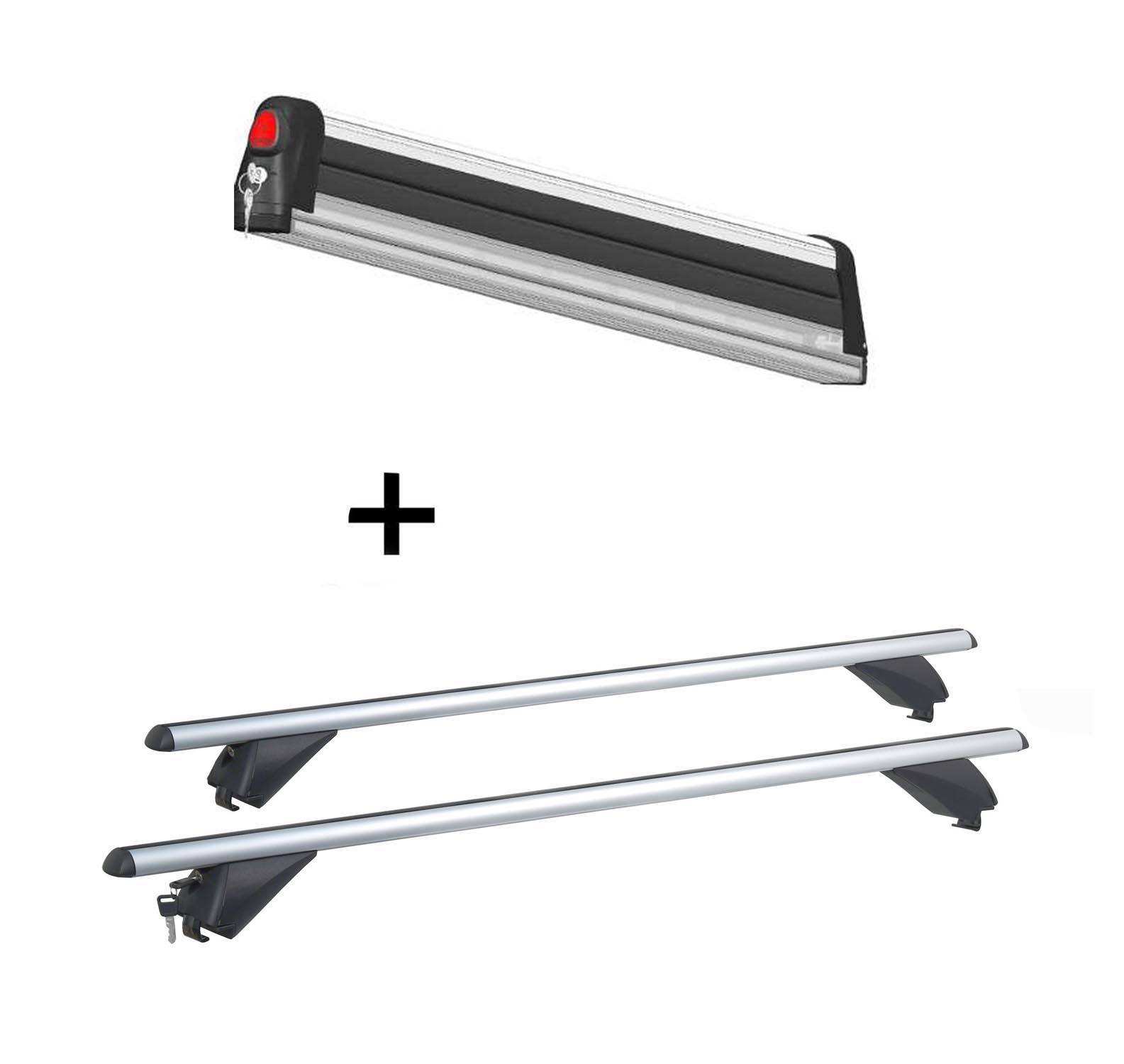 Skiträger VDP Everest 3 + Alu Dachträger RB003 kompatibel mit für Audi A4 SW (B9) (5Türer) ab 2015