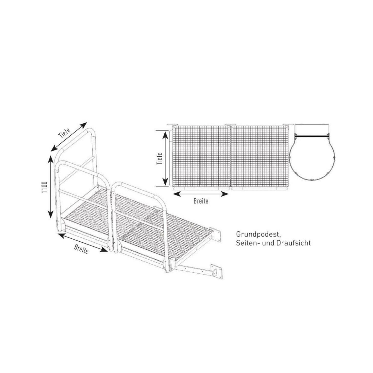 Iller Grundpodest für Steigleitern 800x860 mm