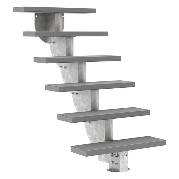 Dolle Außentreppe Gardenstep 80cm breit 6 Stufen Trimax grau 111-135cm Steigungshöhe ohne Geländer Dolle Außentreppe Gardenstep 80cm breit 6 Stufen Trimax grau 111-135cm Steigungshöhe ohne Geländer