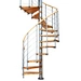 Dolle Spindeltreppe Oslo Ø160cm mit 294-322cm Geschosshöhe 13 Stufen Buche lackiert Geländer grau, mitlaufende Edelstahlstäbe Dolle Spindeltreppe Oslo Ø160cm mit 294-322cm Geschosshöhe 13 Stufen Buche lackiert Geländer grau, mitlaufende Edelstahlstäbe