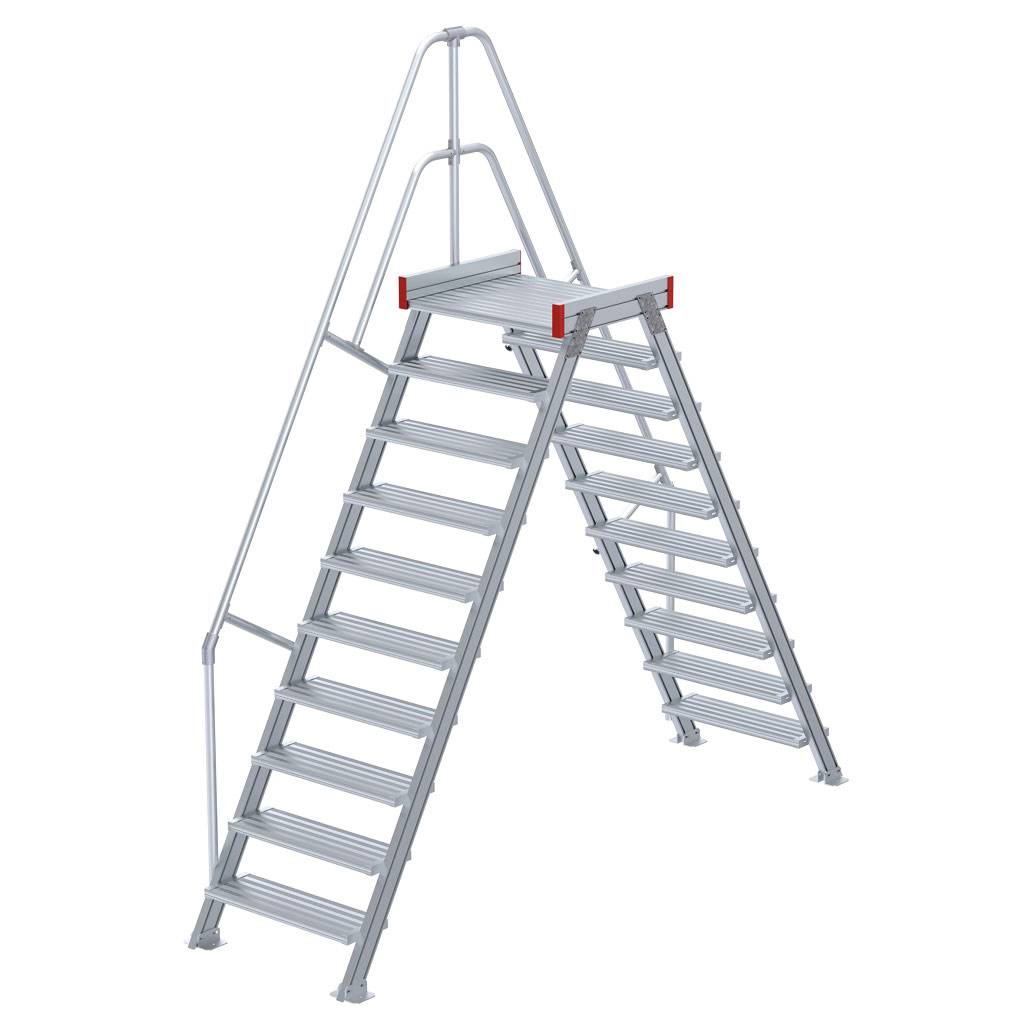 Euroline 512 Übergang 60° 800mm Stufenbreite 2x10 Stufen Alu gerieft