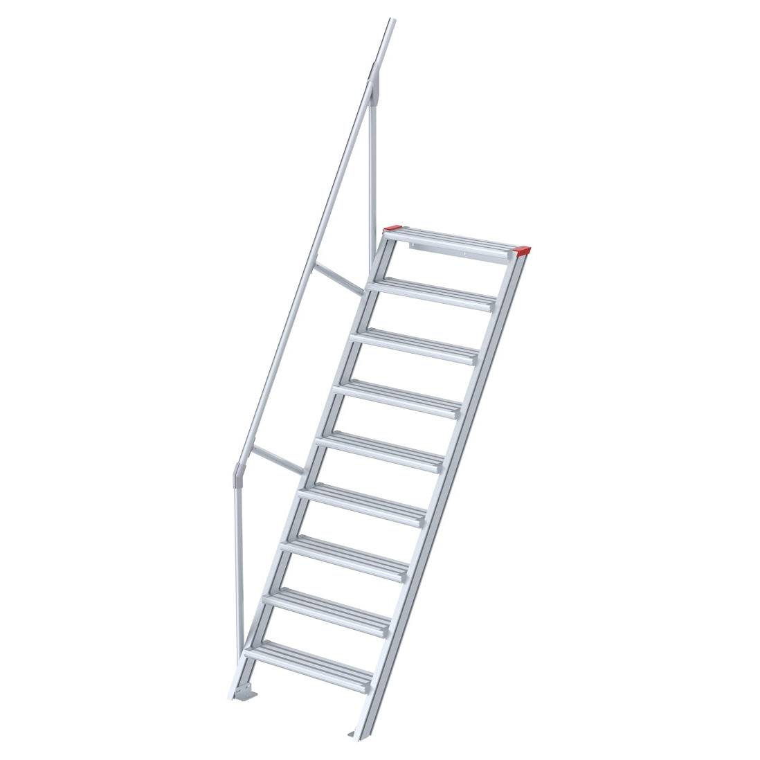 Euroline 510 Treppe 60° 800mm Stufenbreite 9 Stufen Alu gerieft