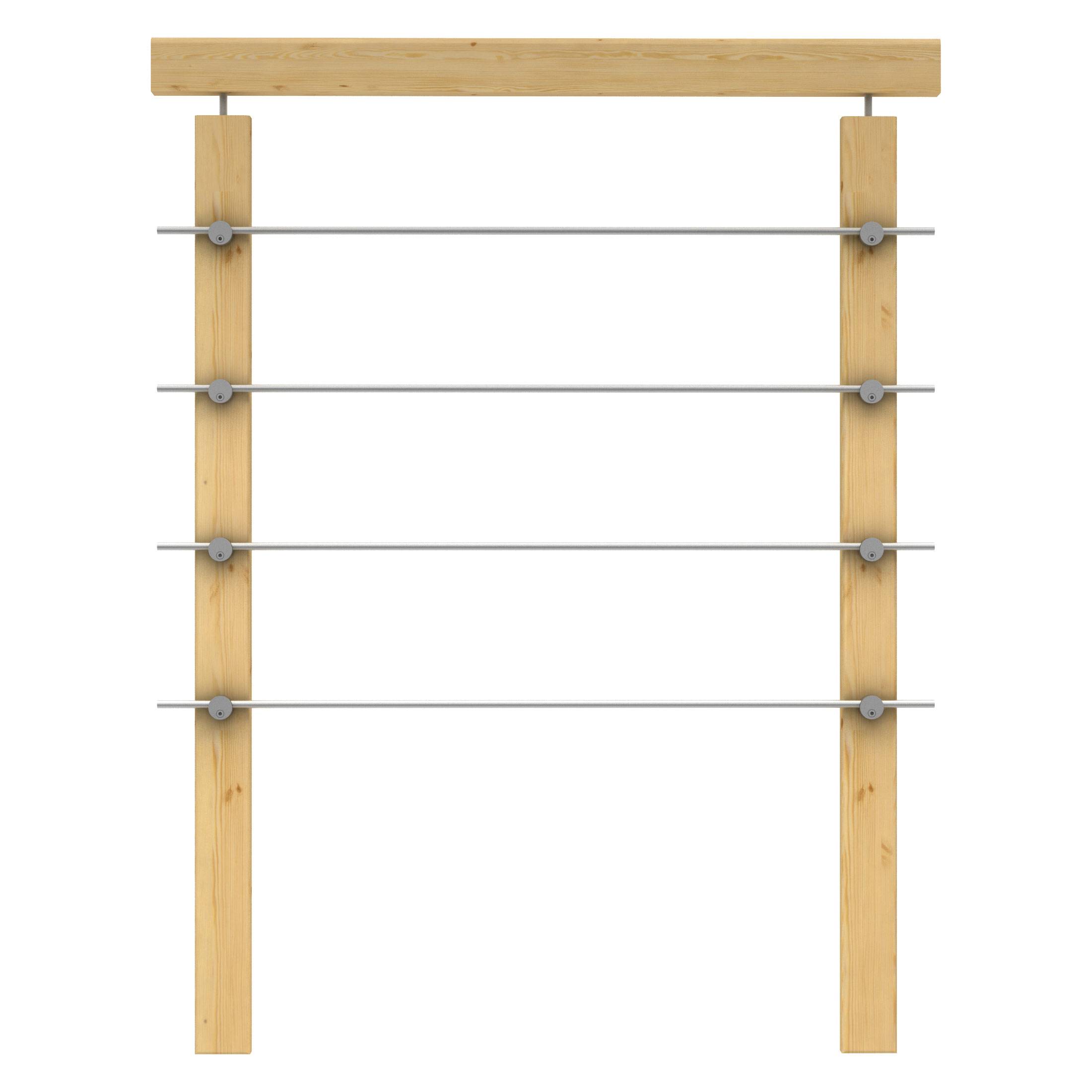 Dolle Brüstungsgeländer 1m lang aus Kiefer lackiert mit Edelstahlrohre für Raumspartreppe Lyon