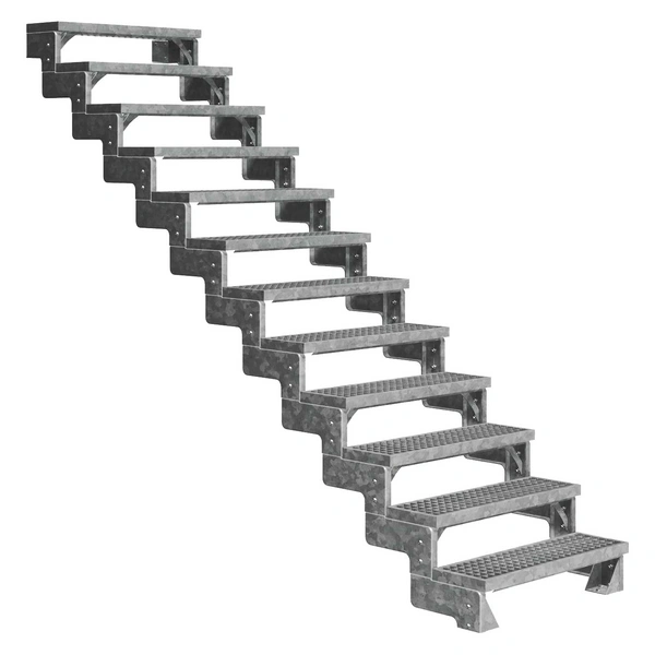 Dolle Außentreppe Gardentop 234-286cm Geschosshöhe mit Gitterrost 80cm breit ohne Geländer Dolle Außentreppe Gardentop 234-286cm Geschosshöhe mit Gitterrost 80cm breit ohne Geländer