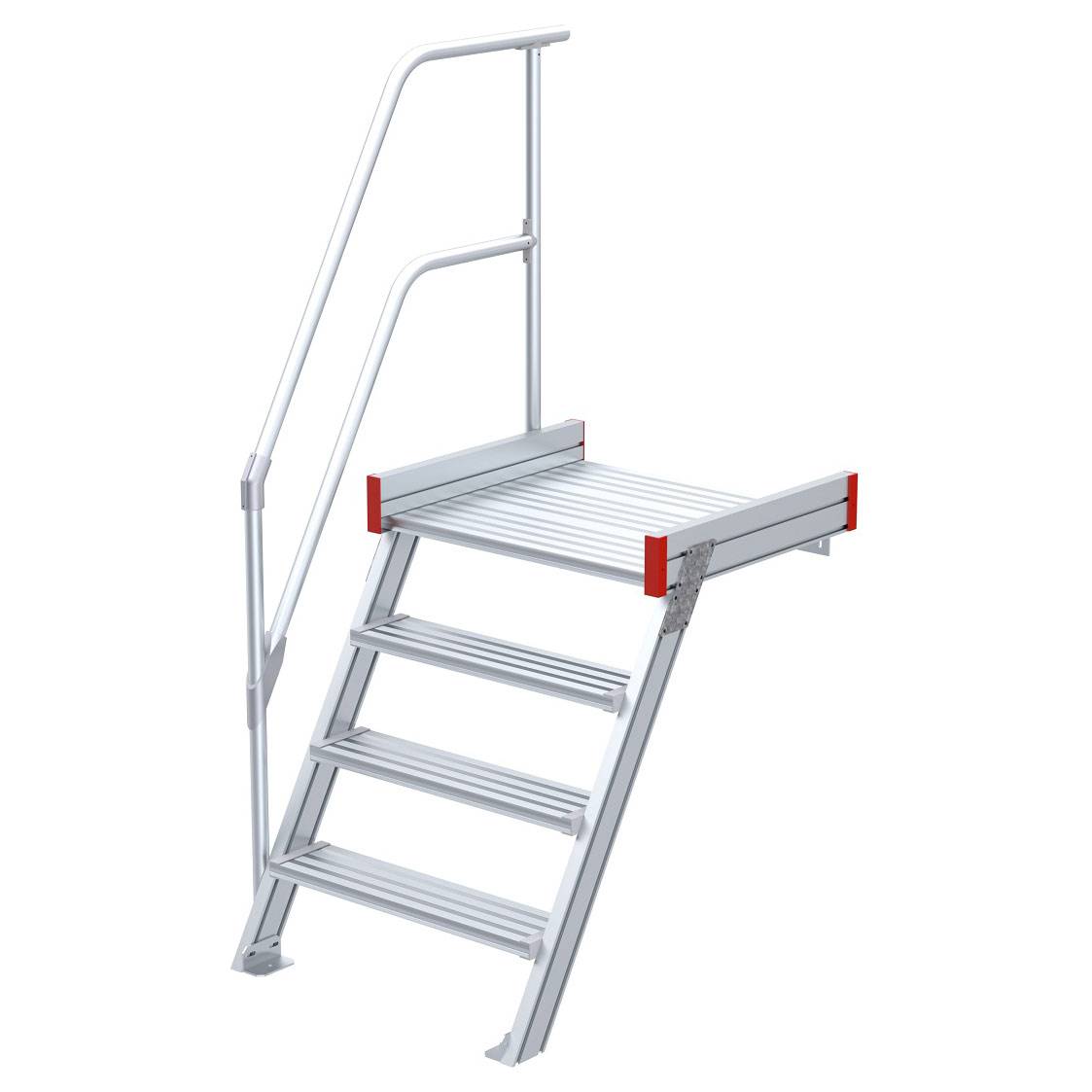 Euroline 511 Podesttreppe 60° 600mm Stufenbreite 4 Stufen Alu gerieft