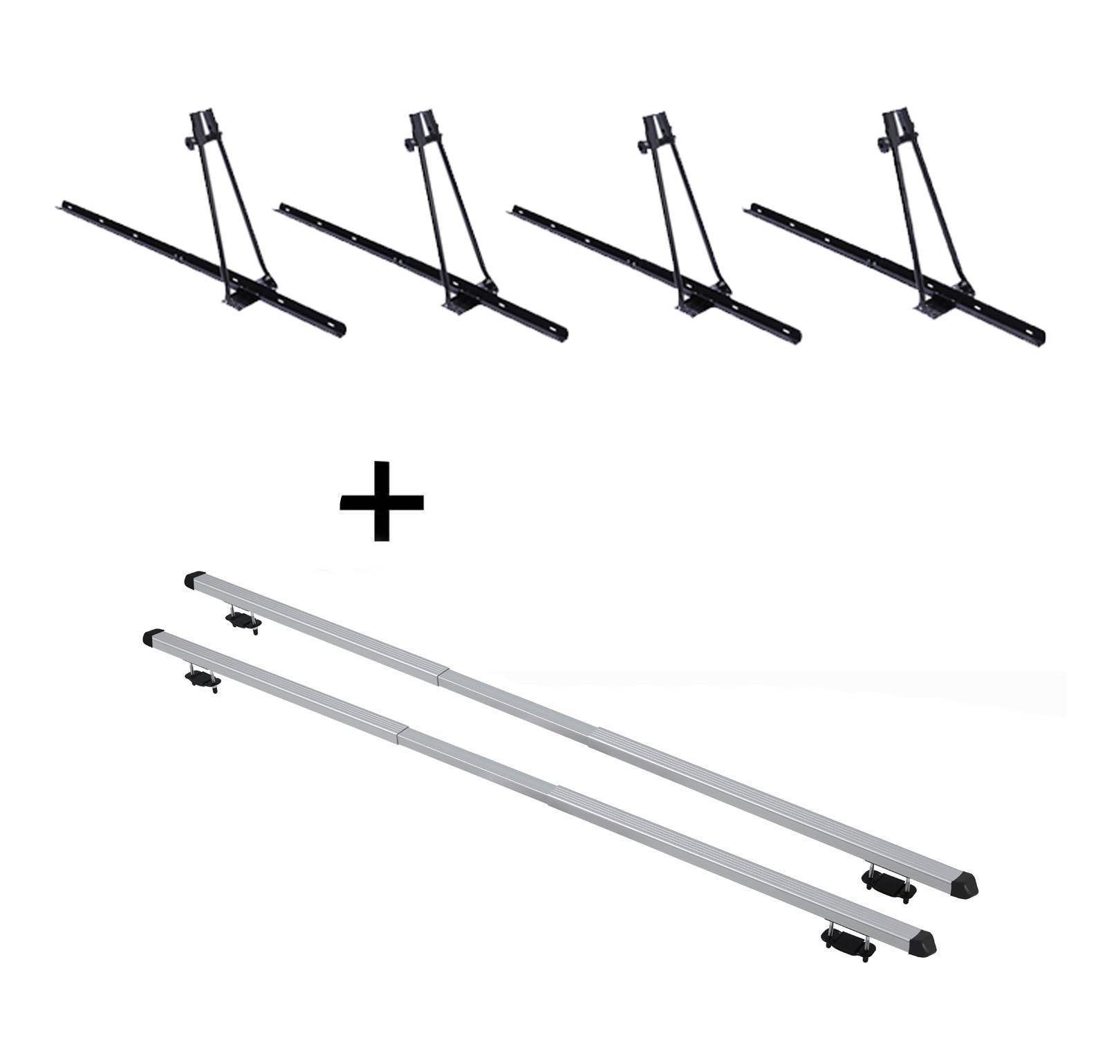 4x Fahrradträger ORION + Dachträger RAPID kompatibel mit für Volvo XC70 (5Türer) 08-16