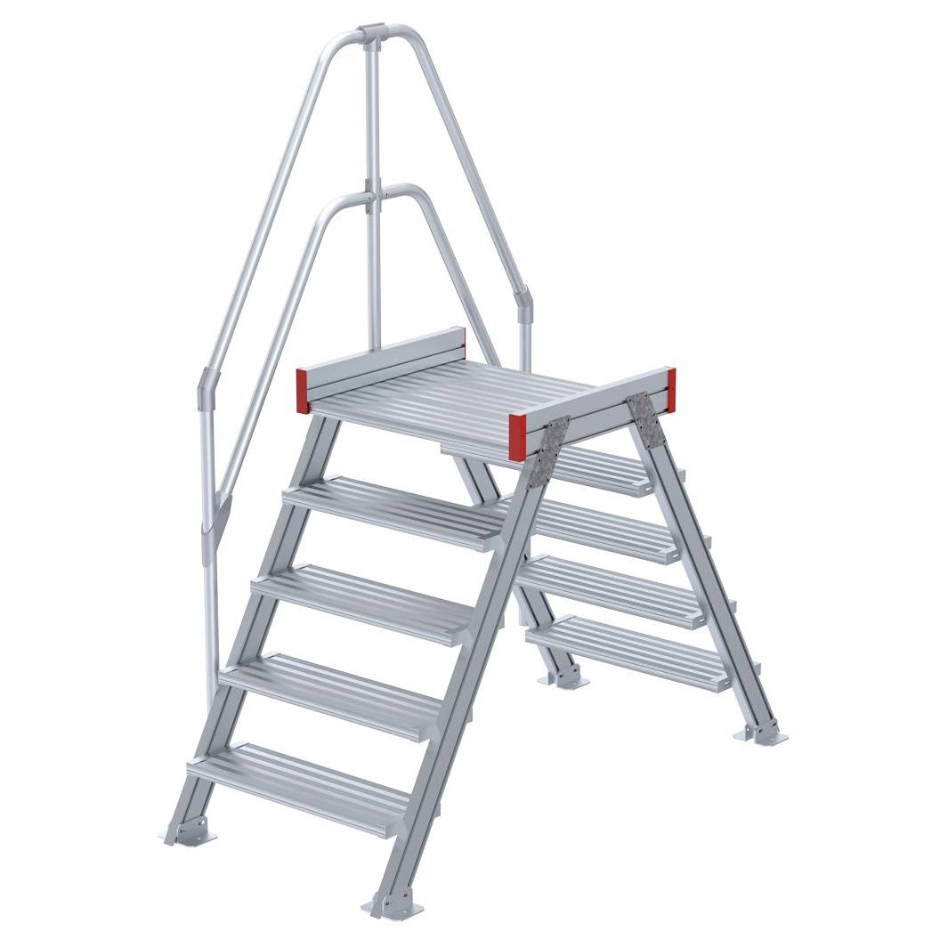 Euroline 512 Übergang 60° 600mm Stufenbreite 2x5 Stufen Alu gerieft