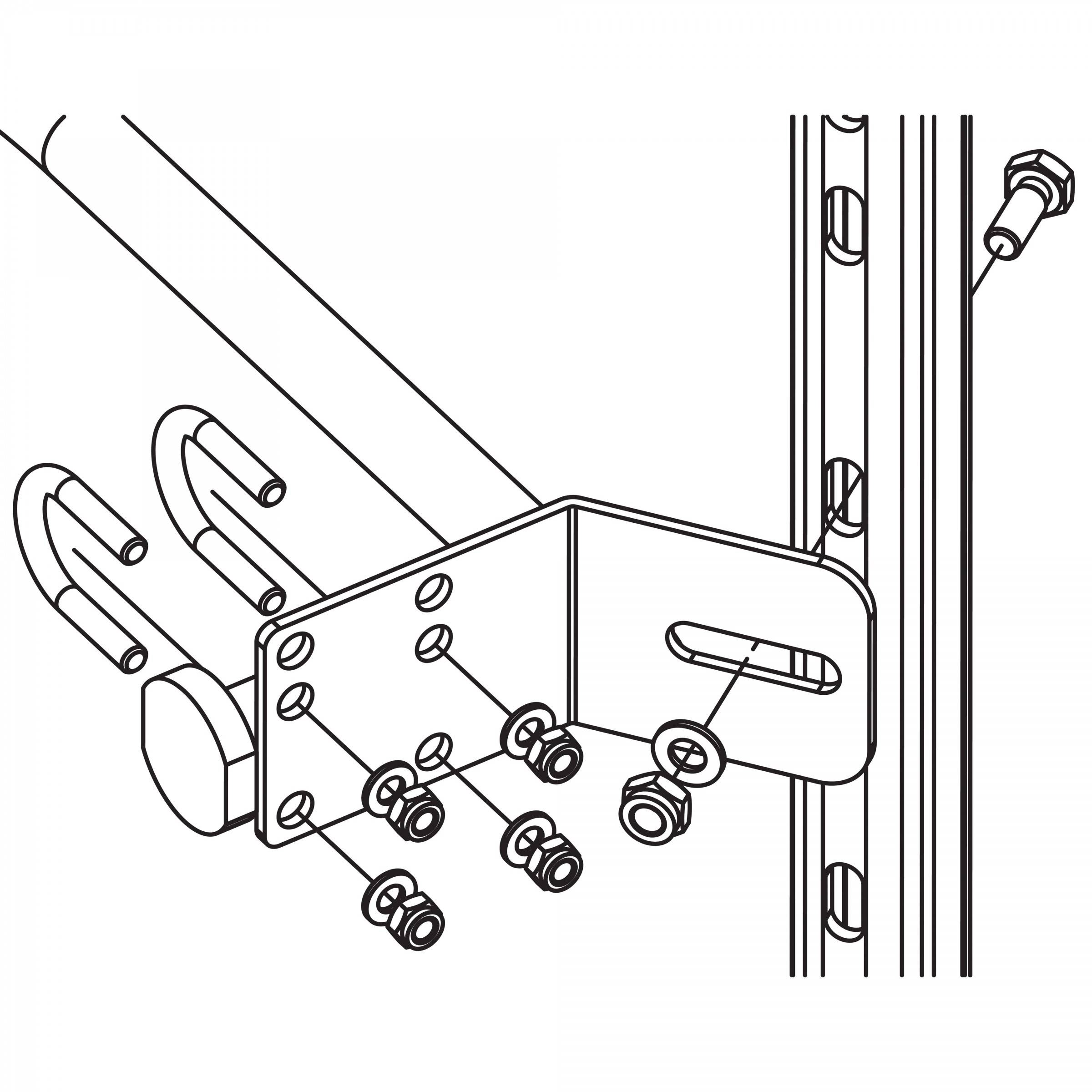 Hailo H-50 Halterung am Steigbügel ohne Aufkantung aus Edelstahl
