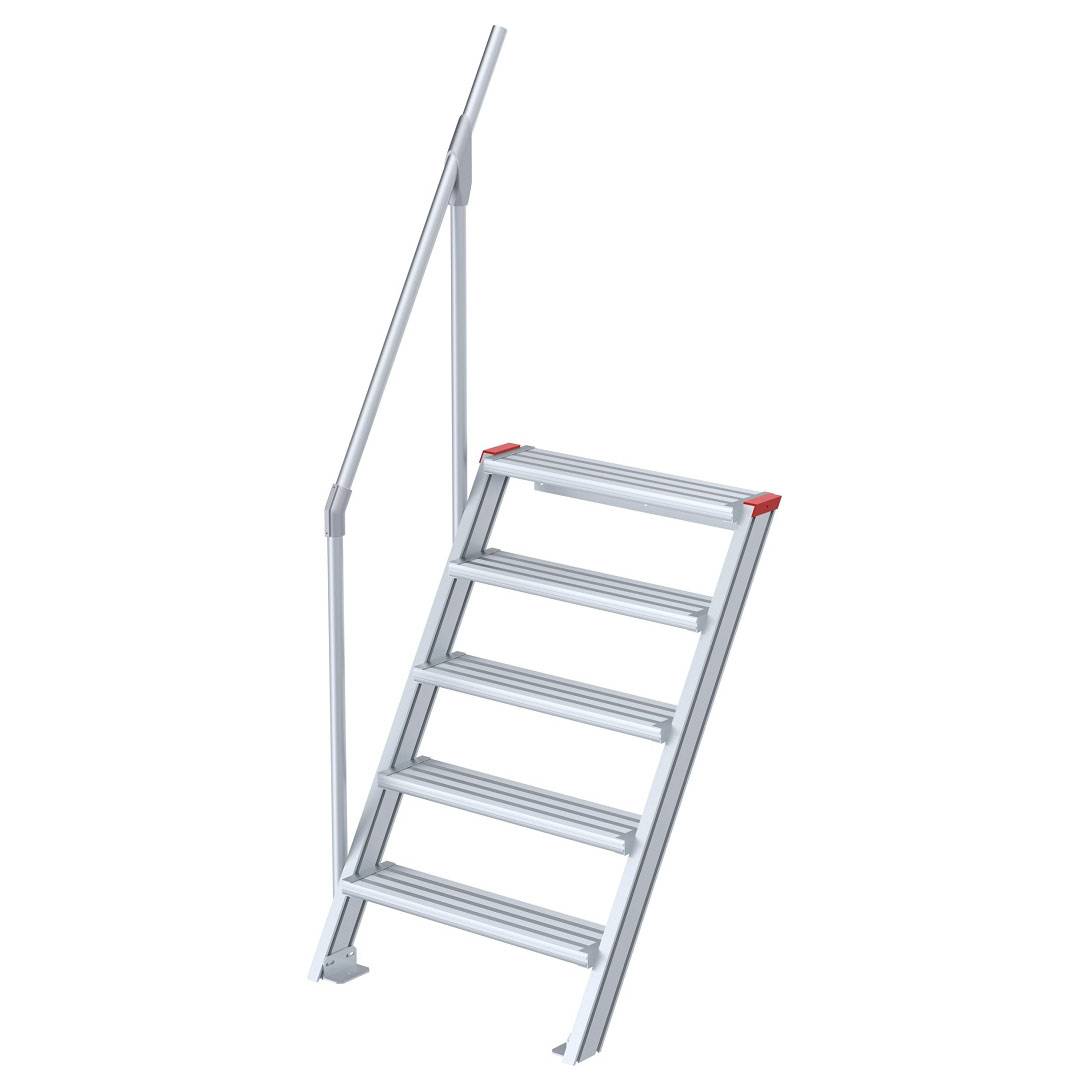 Euroline 510 Treppe 60° 800mm Stufenbreite 5 Stufen Alu gerieft