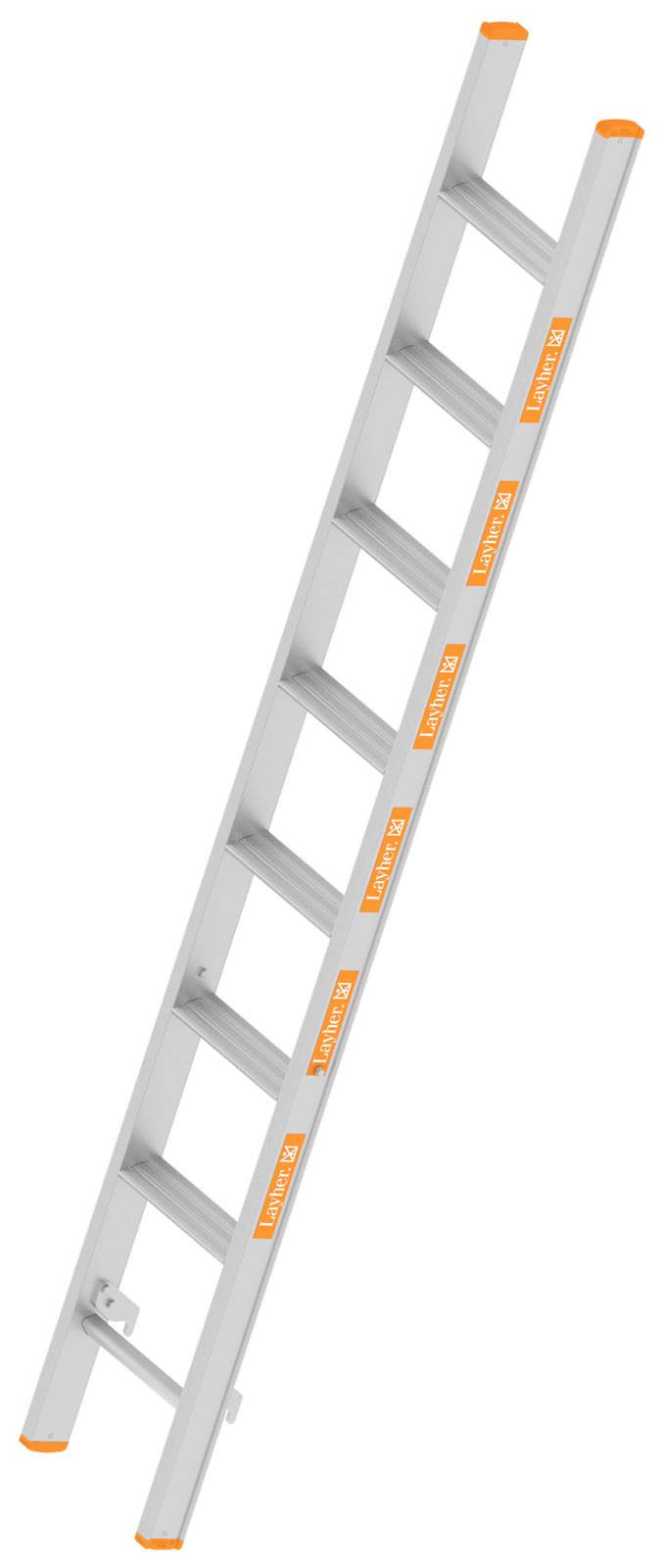 Layher TOPIC 1041 Allzweckleiter Oberleiter mit rutschhemmenden R12 8 Stufen