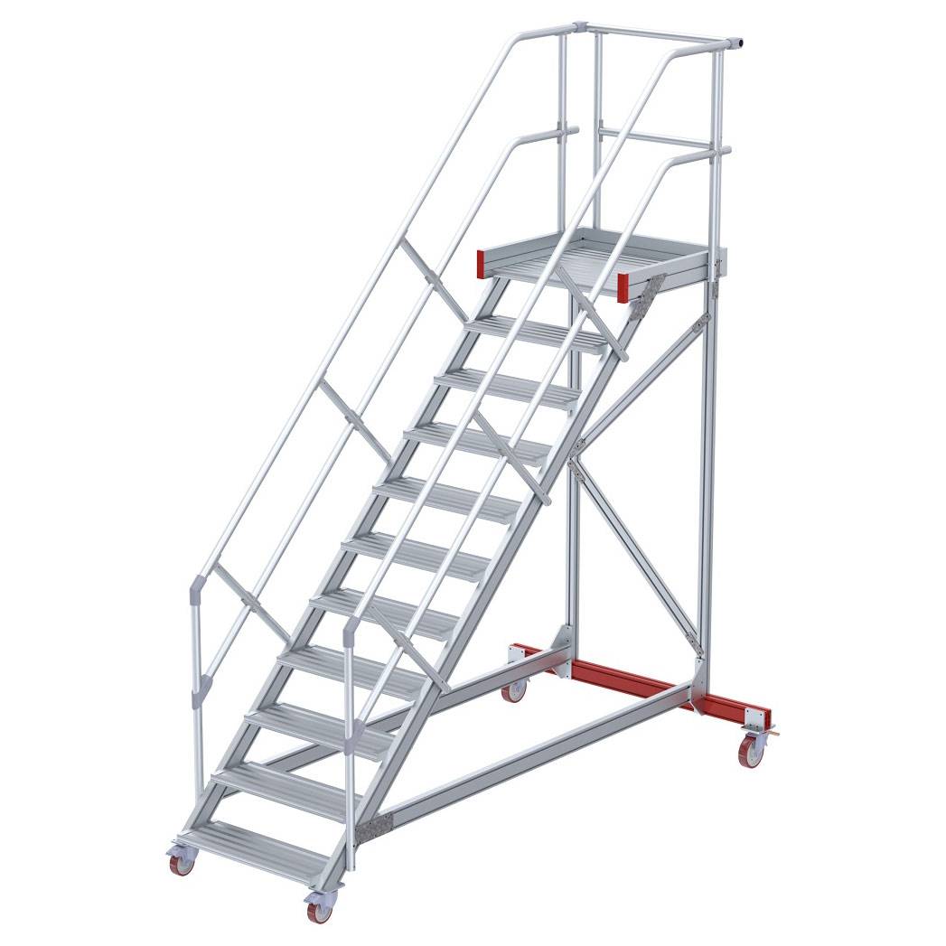 Euroline 513 Wartungsbühne 45° 1000mm Stufenbreite 11 Stufen Alu gerieft