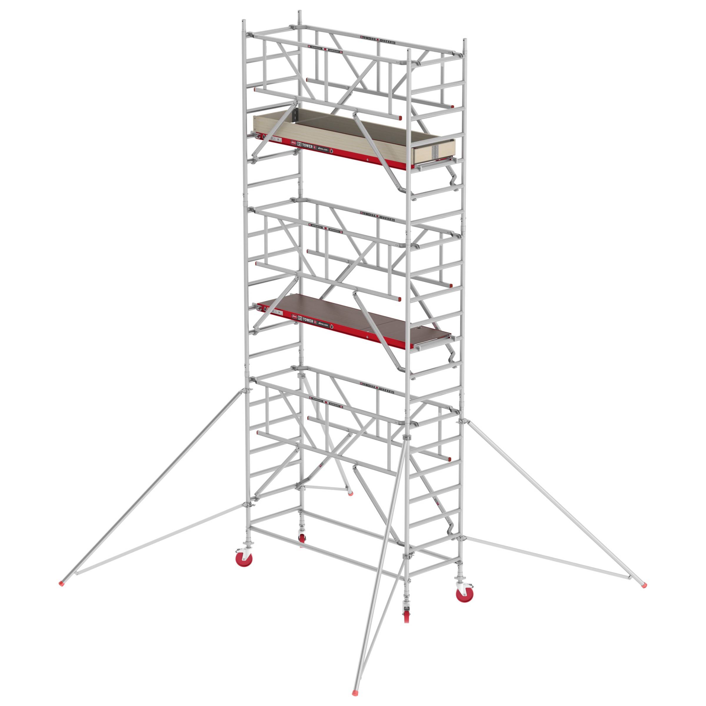 Altrex Fahrgerüst RS Tower 41 PLUS Aluminium mit Safe-Quick® und Holz-Plattform 7,20m AH breit 0,90x1,85m